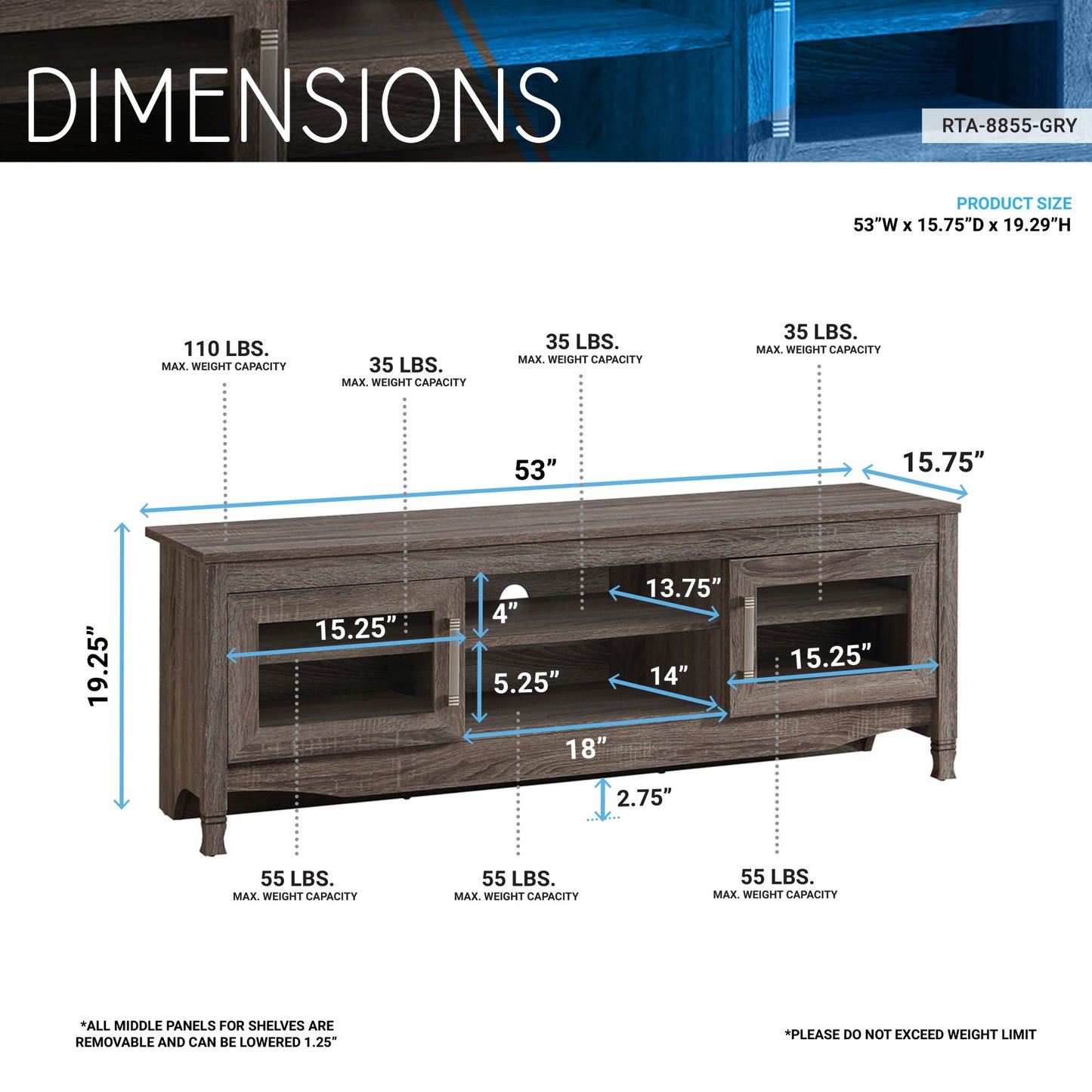 Techni Grey Driftwood TV Stand