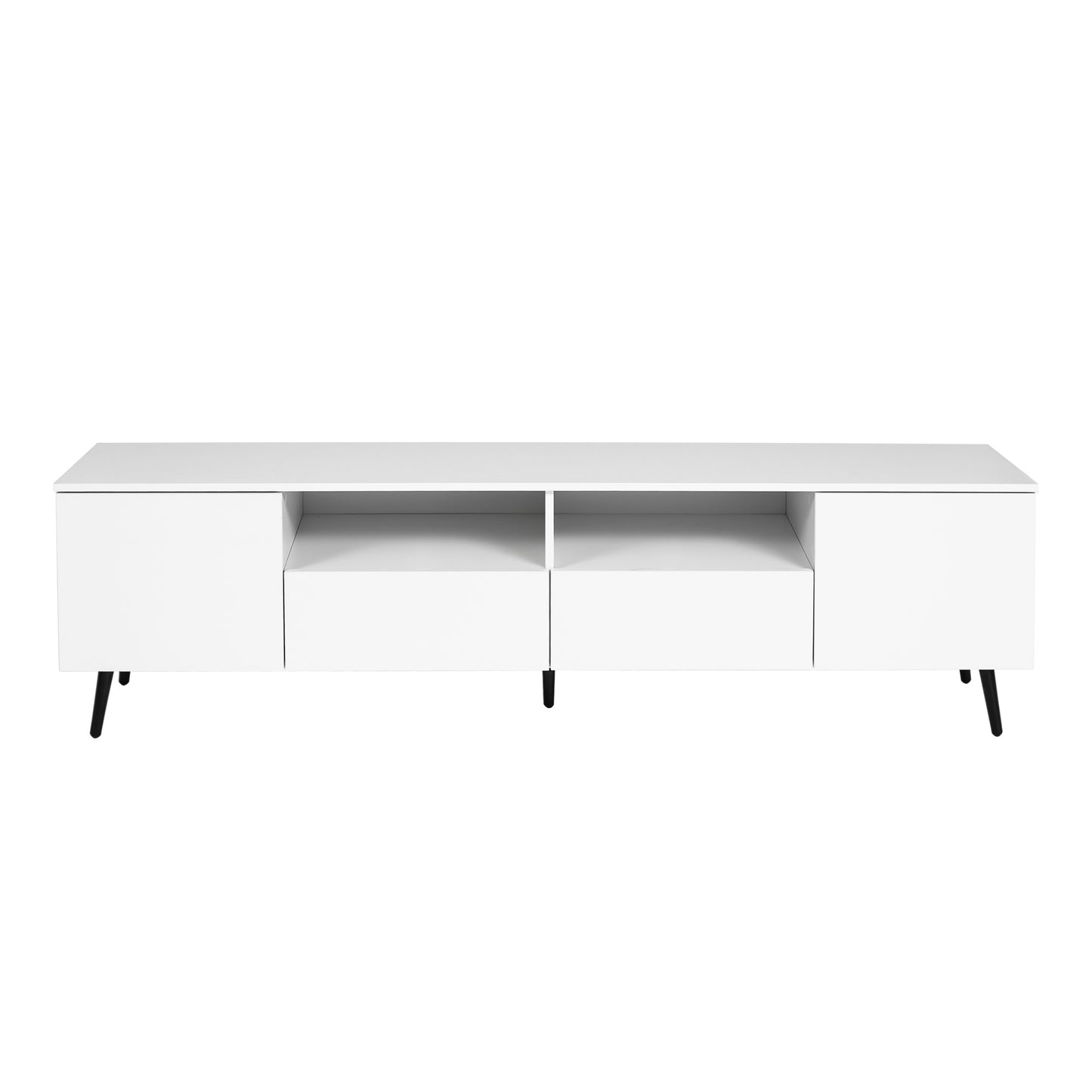 Modern White TV Stand; 16 Colors LED TV Stand w/Remote Control Lights