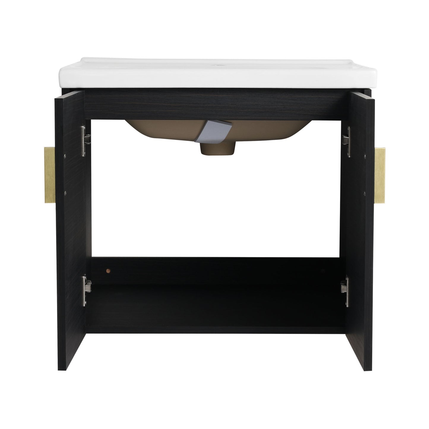 24" Black floating vanity