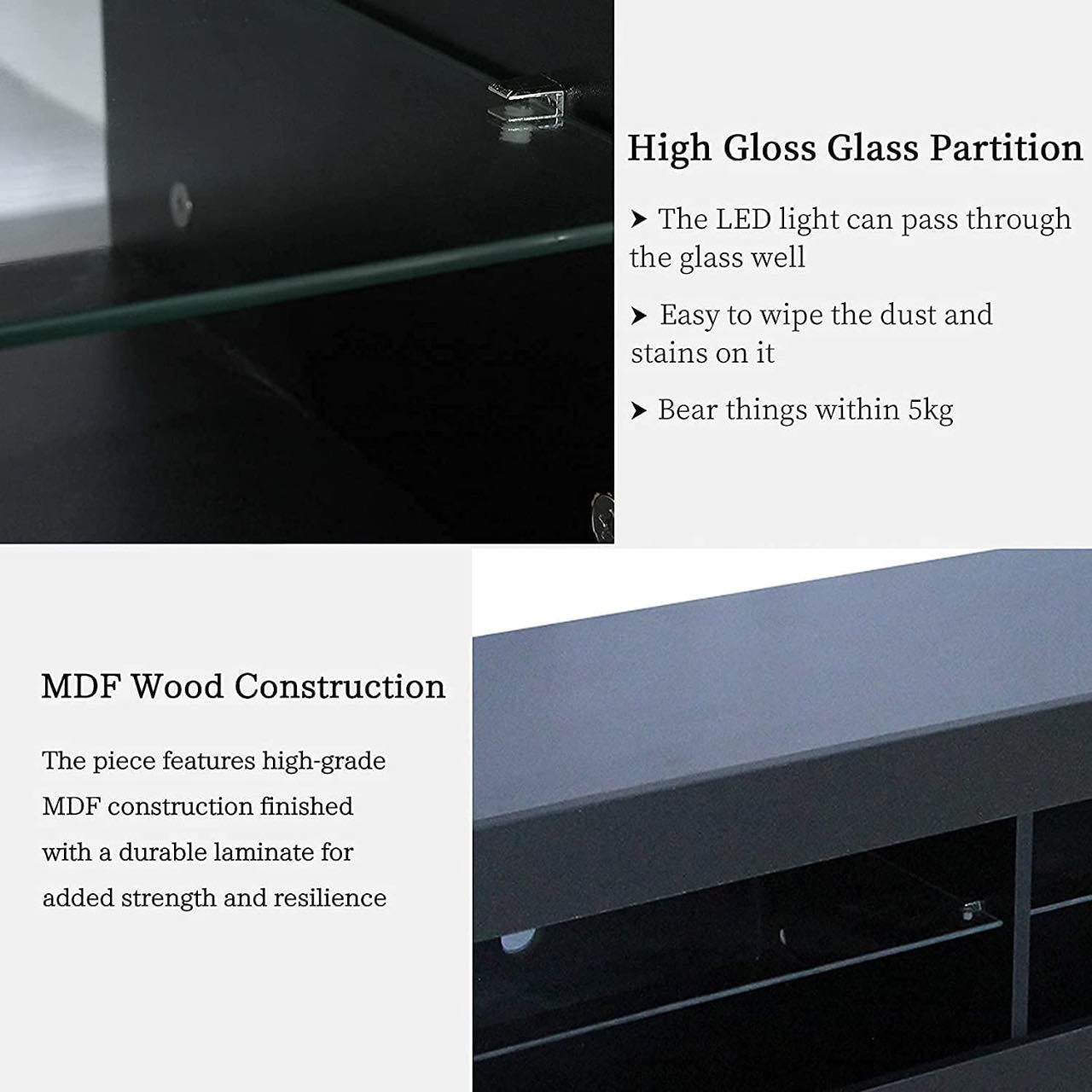 LED TV Stand Up to 60" High Gloss Entertainment Center