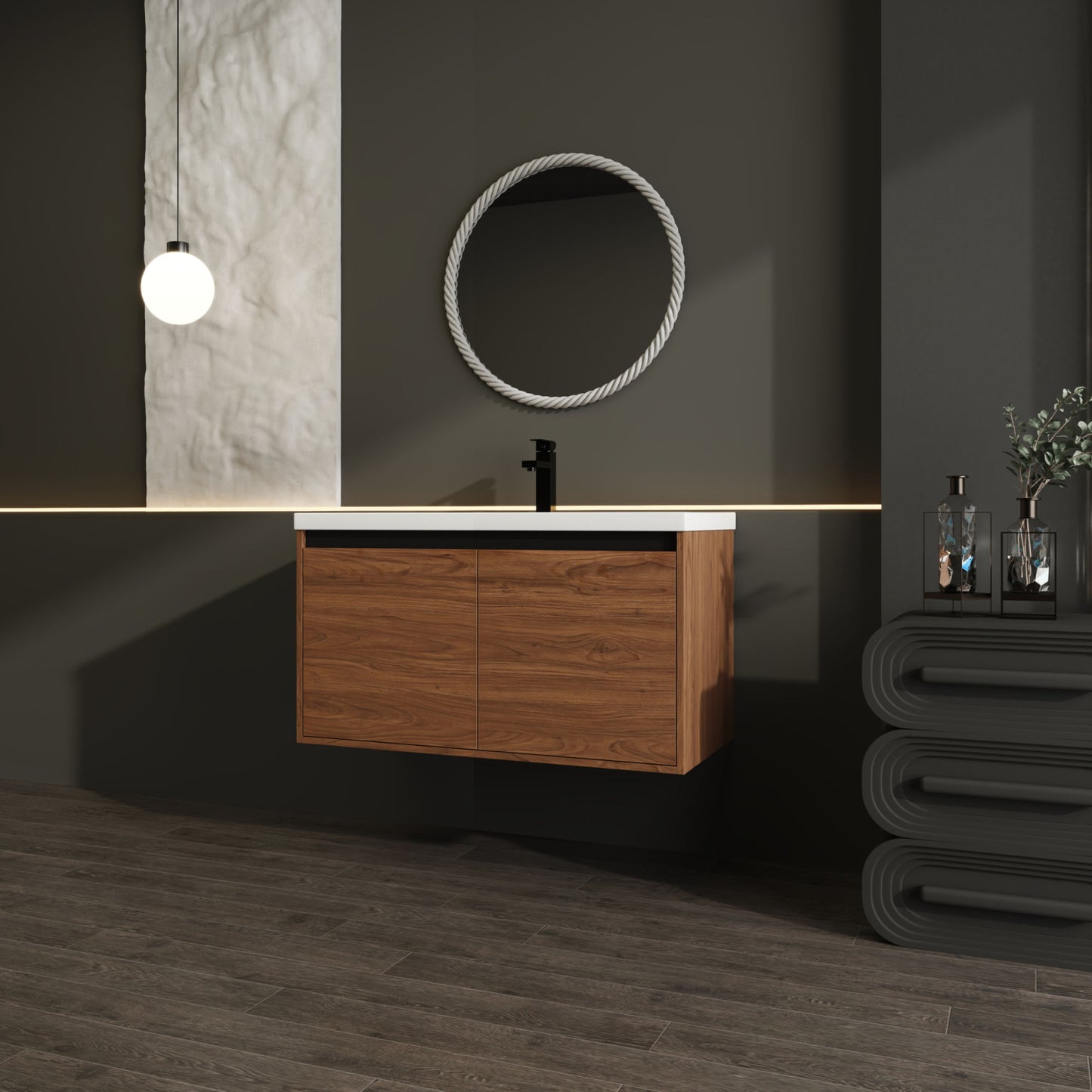36" Vanity with resin Countertop Sink