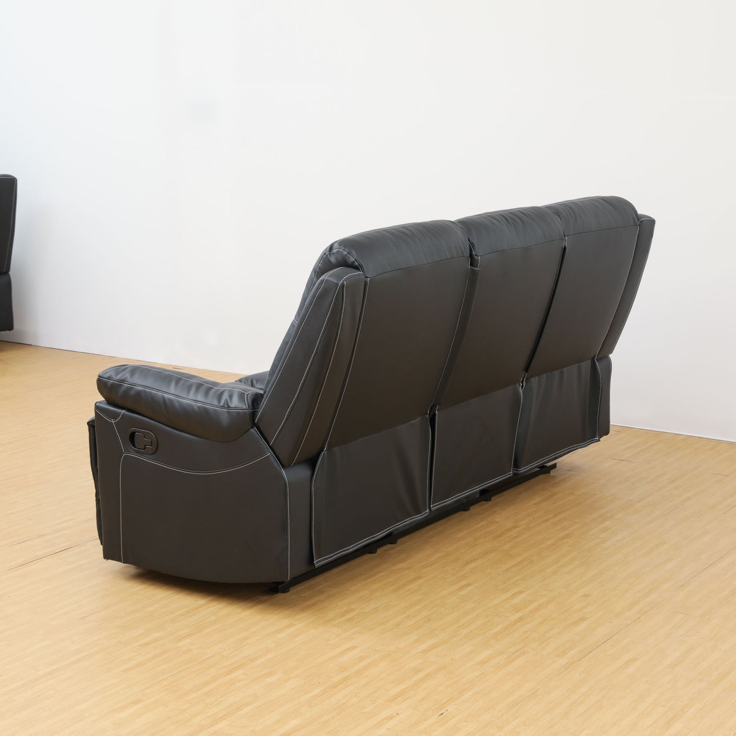 modern faux leather 3 seater sofa