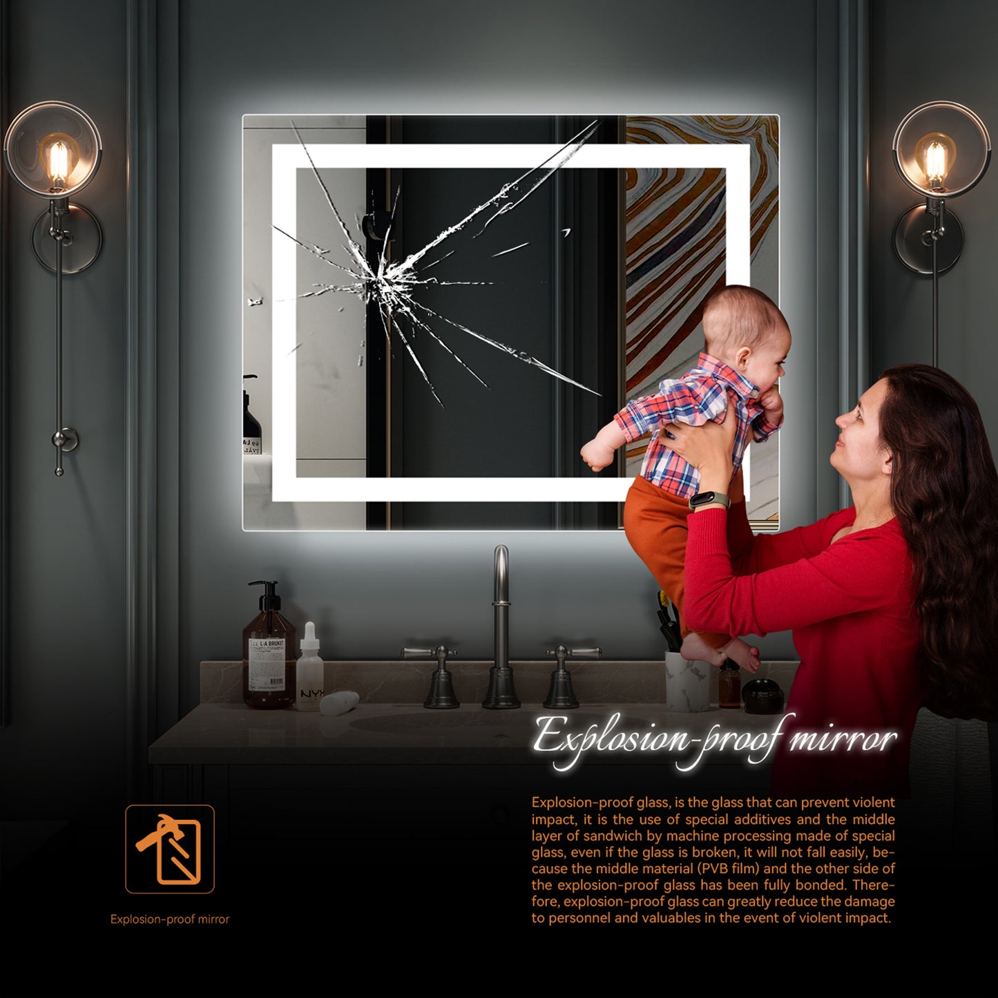 4 Size LED Mirror ( vertical/Horizontal)