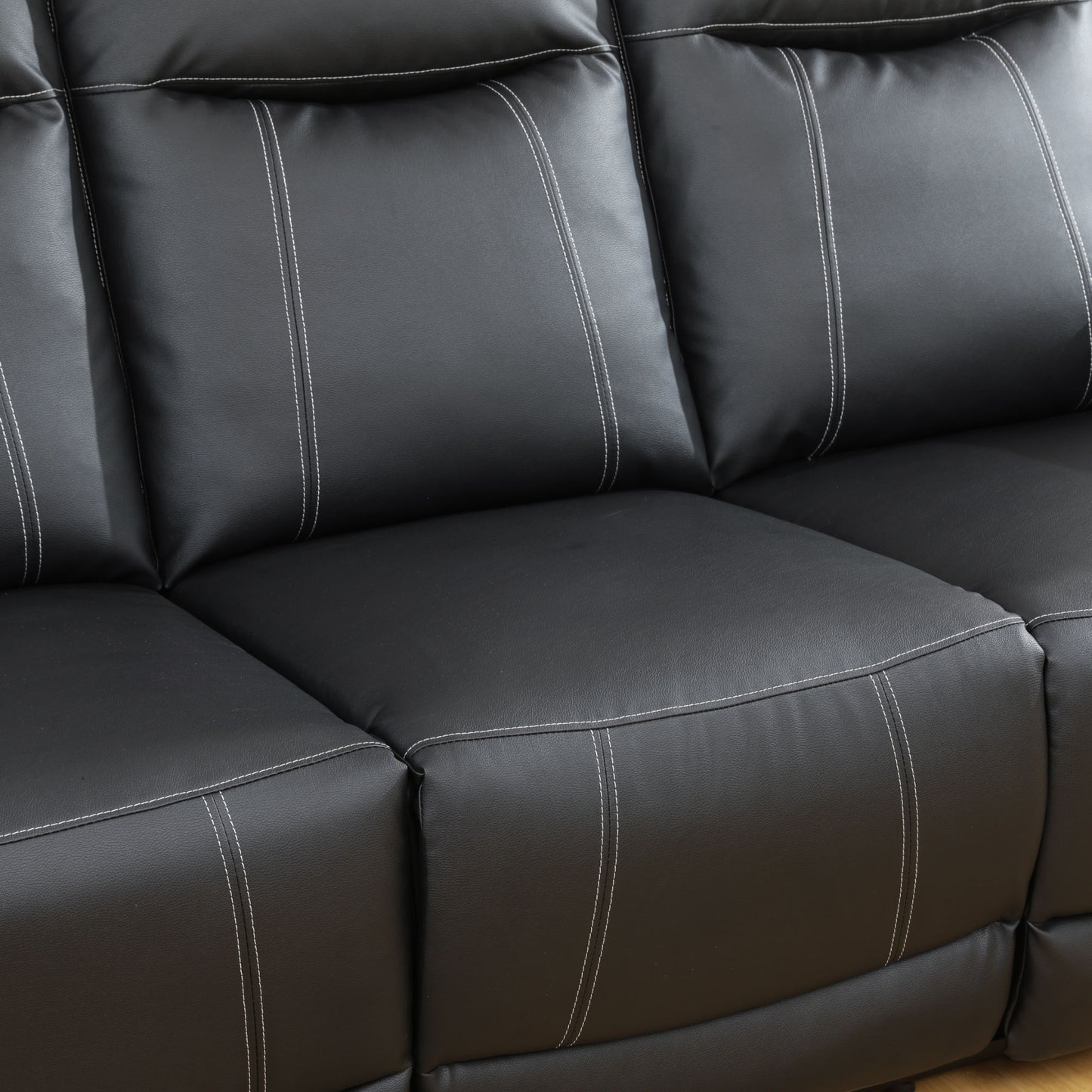 modern faux leather 3 seater sofa