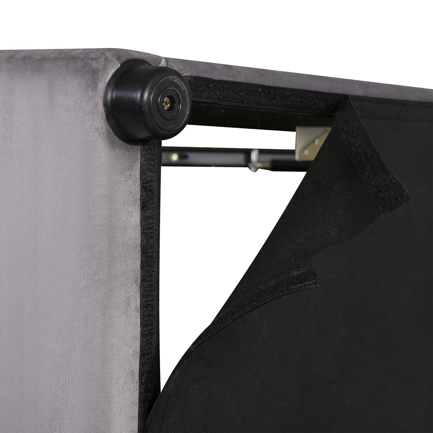 Velvet Fabric Queen Frame, with LED light; Bluetooth Player and USB Charging; Hydraulic Storage