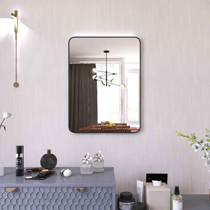 24 x 32 Mirror Black Aluminum Frame