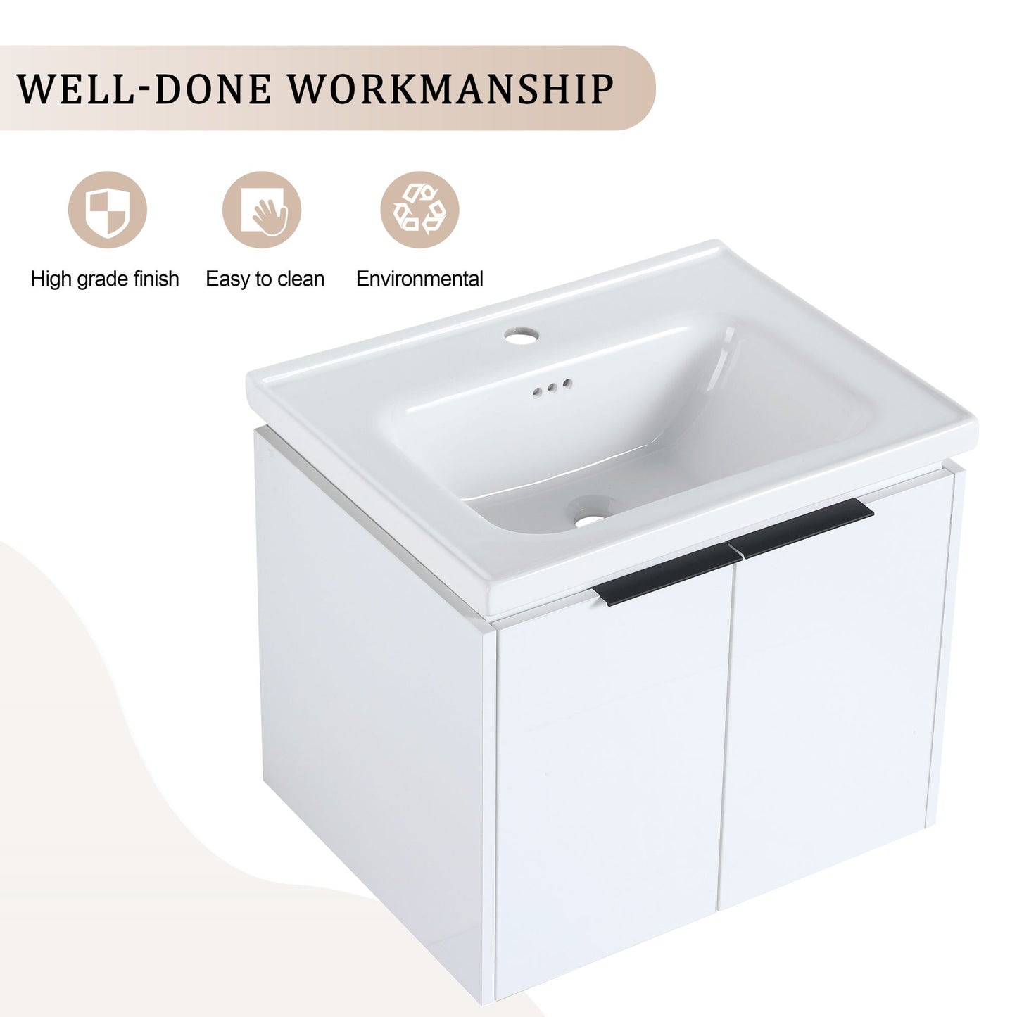 60" Double Sink Exquisite Wall mount Vanity