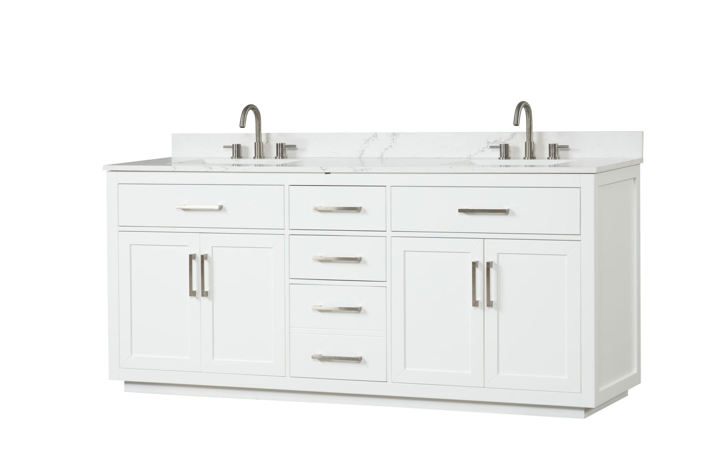 80" Vanity with Double Sink Quartz Top