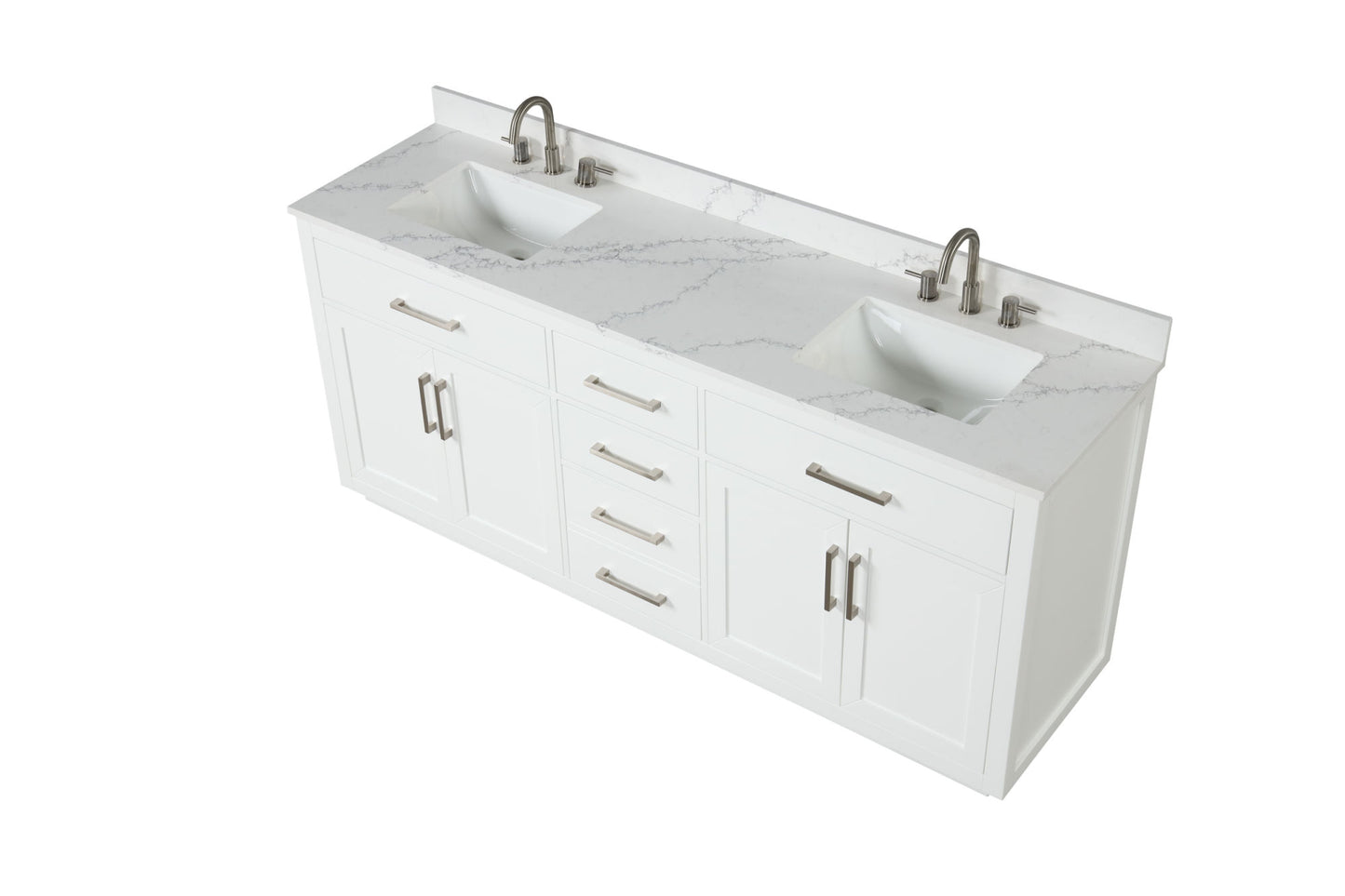 80" Vanity with Double Sink Quartz Top
