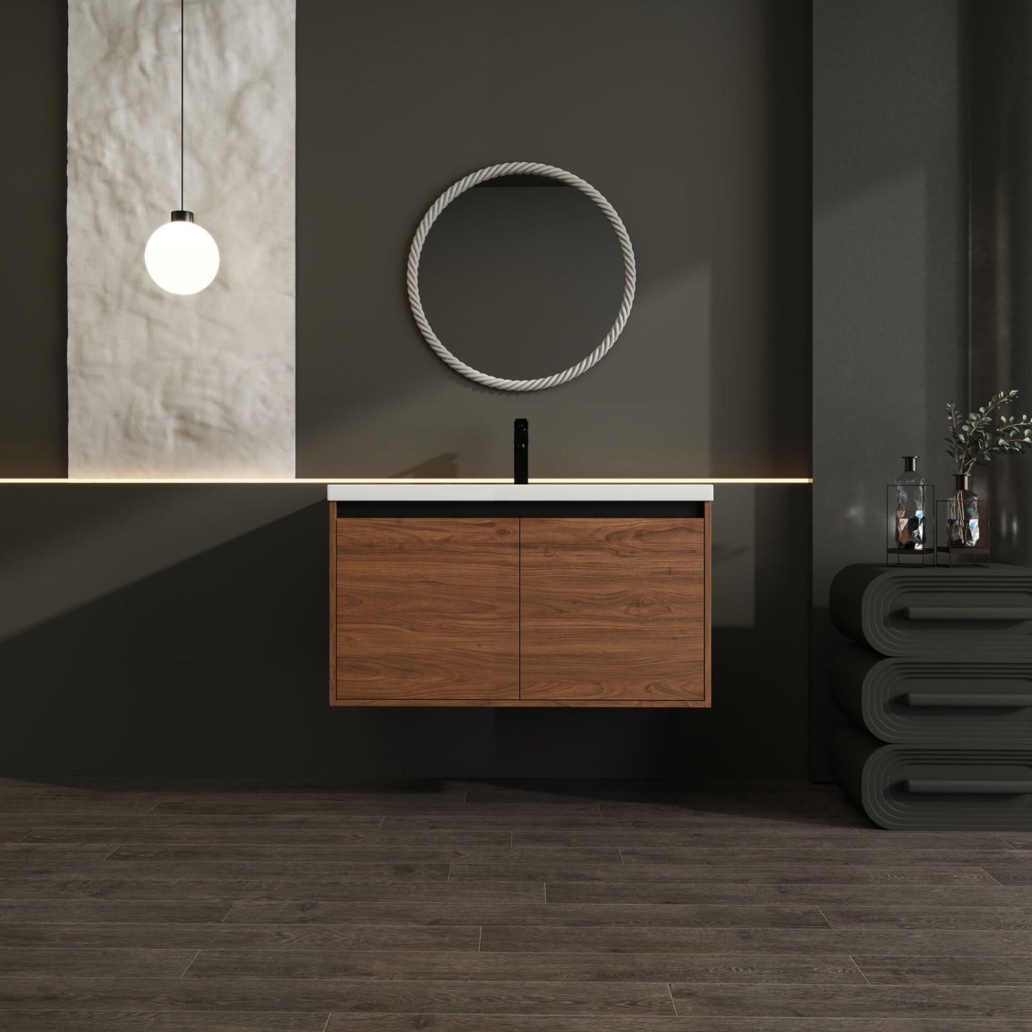36" Vanity with resin Countertop Sink