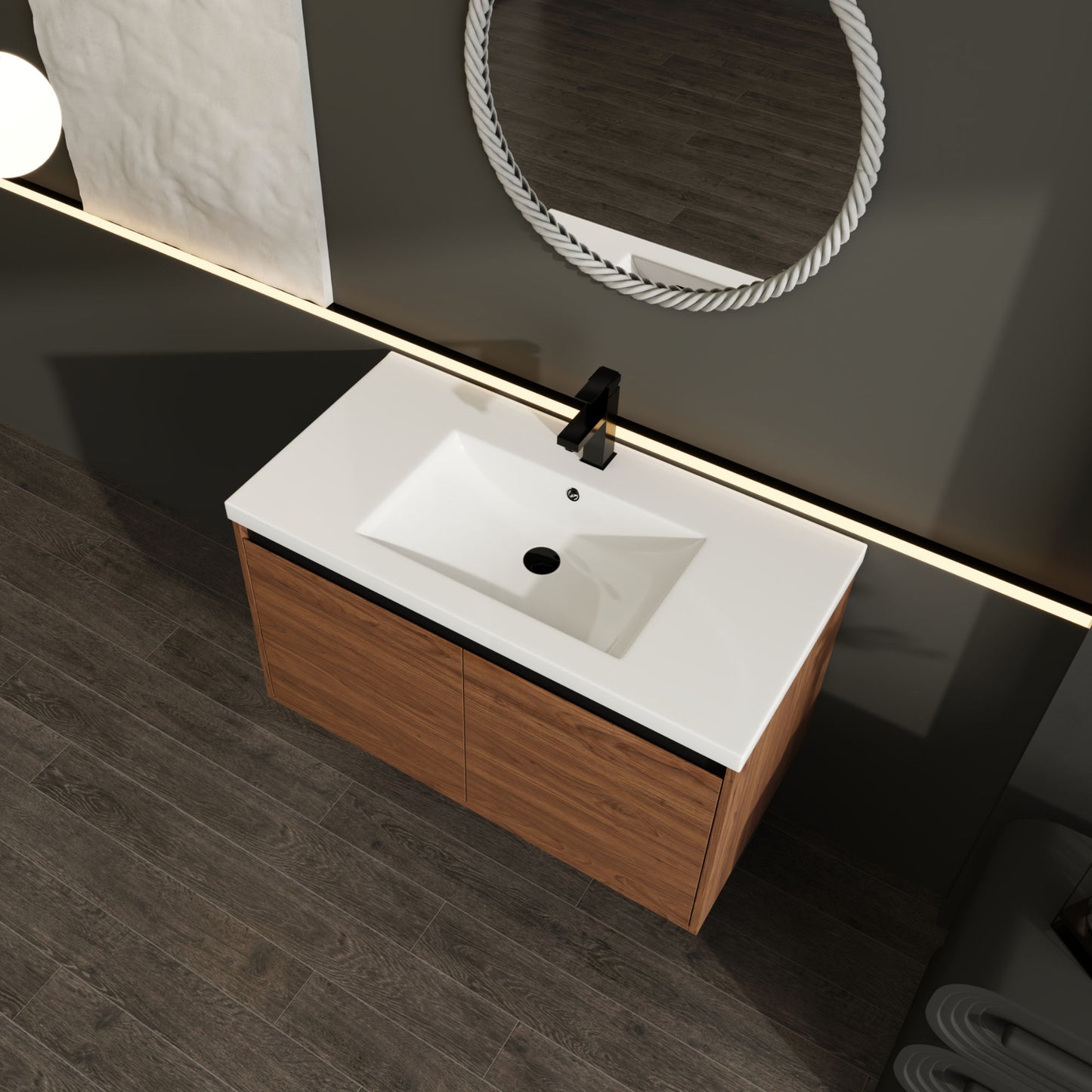 36" Vanity with resin Countertop Sink