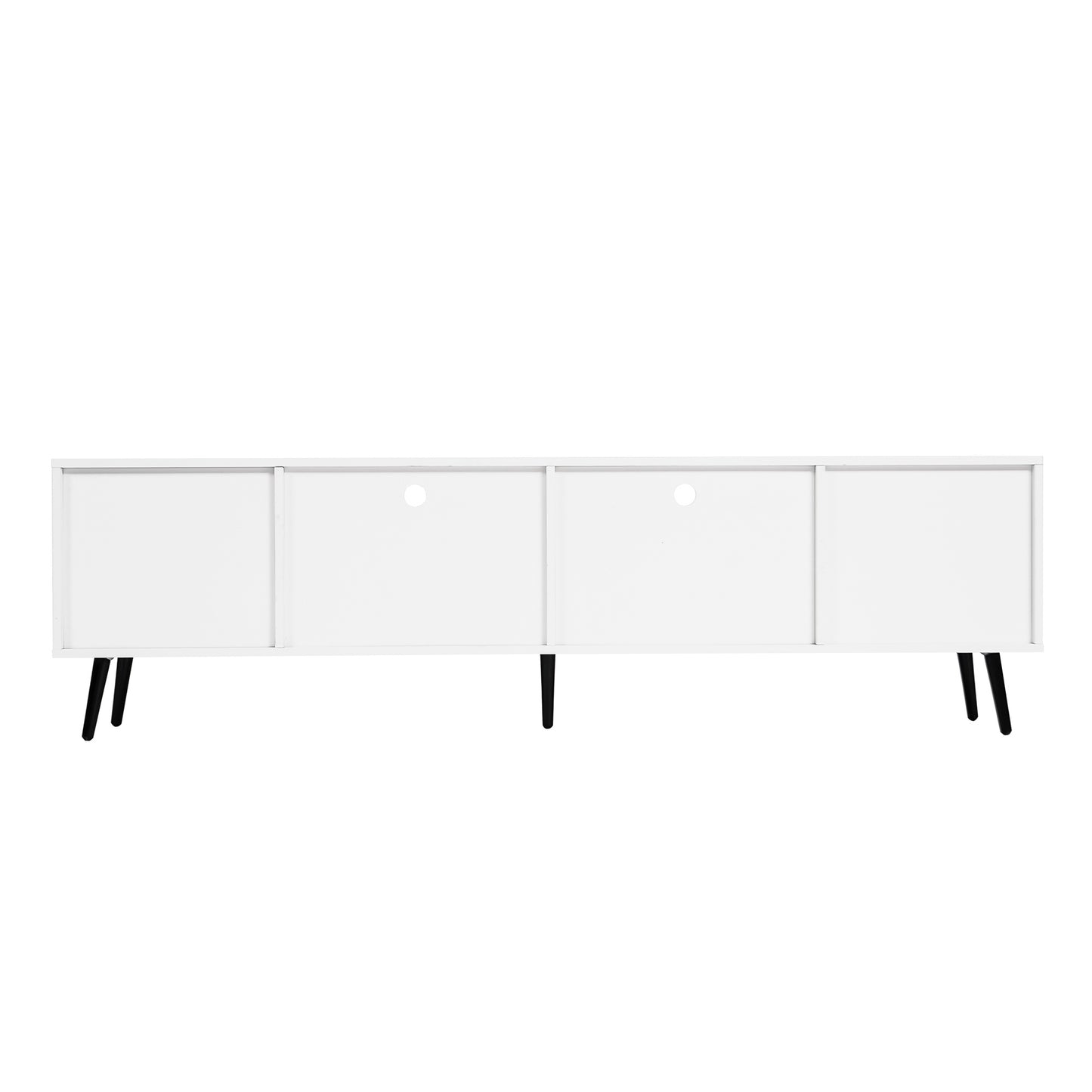 Modern White TV Stand; 16 Colors LED TV Stand w/Remote Control Lights