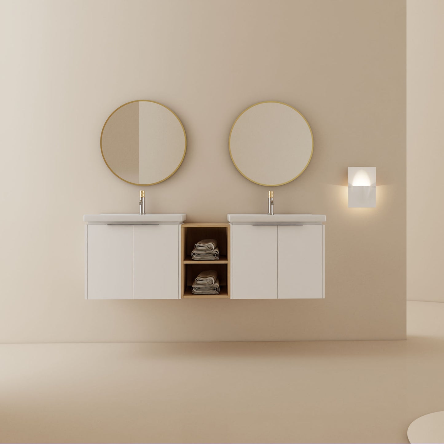 60" Double Sink Exquisite Wall mount Vanity