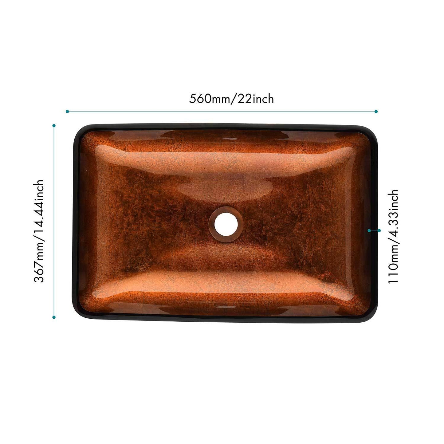 Handmade Glass Vessel Sink with gold Faucet