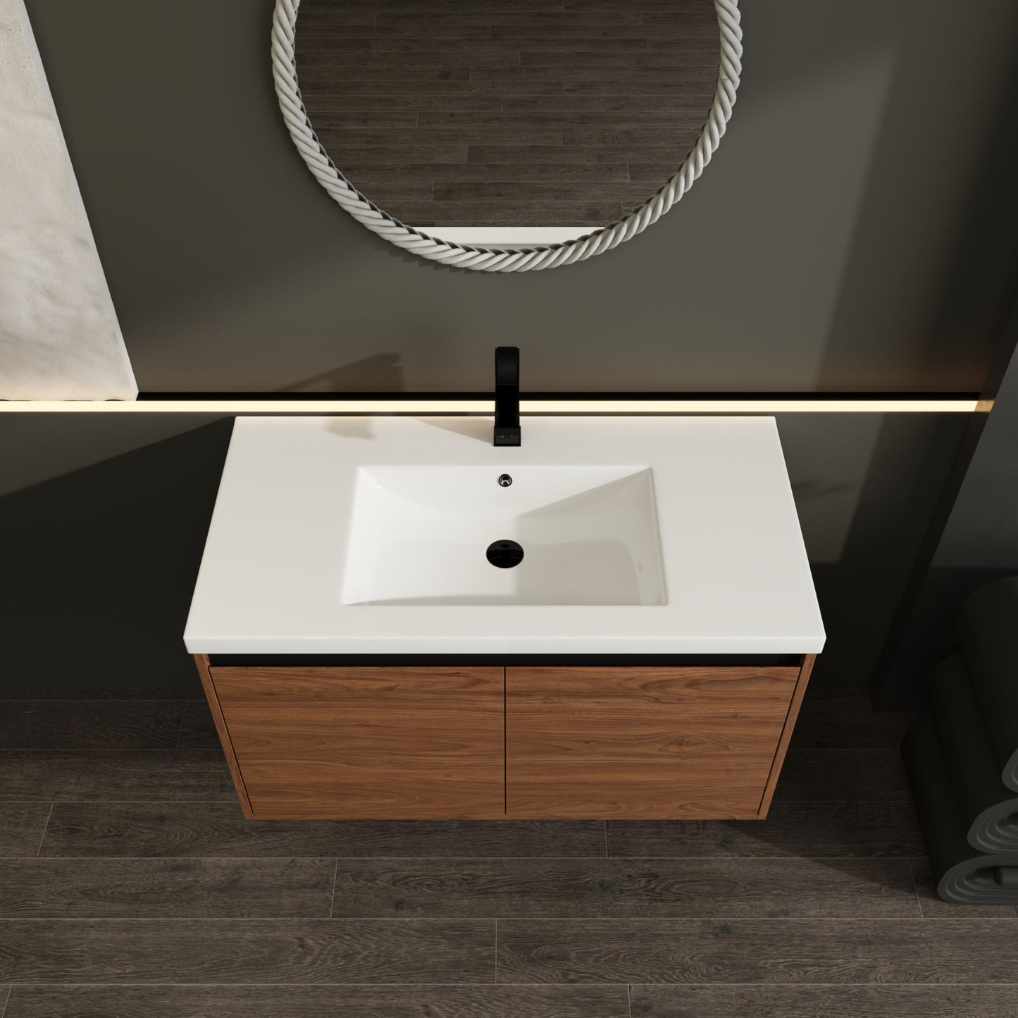 36" Vanity with resin Countertop Sink