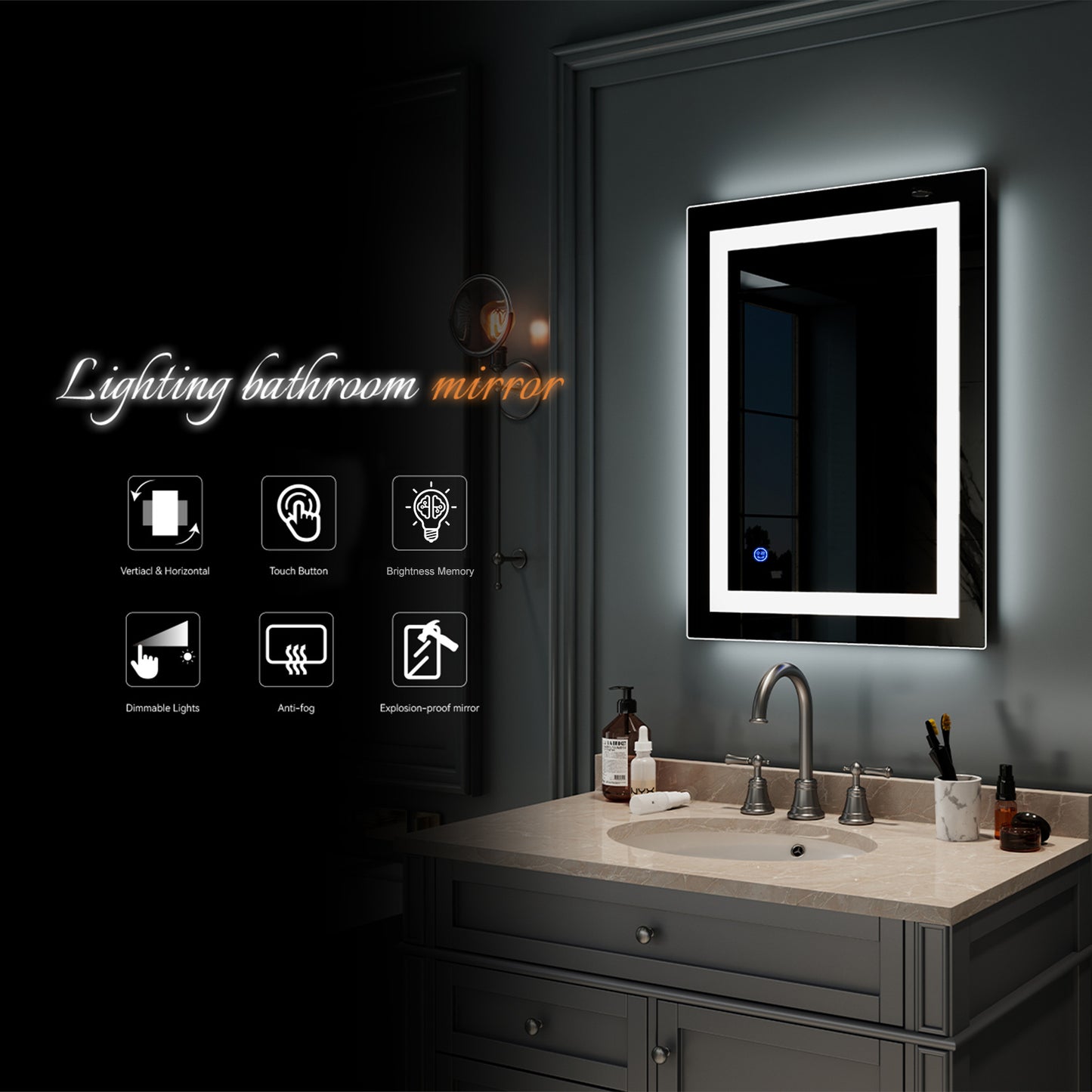 4 Size LED Mirror ( vertical/Horizontal)