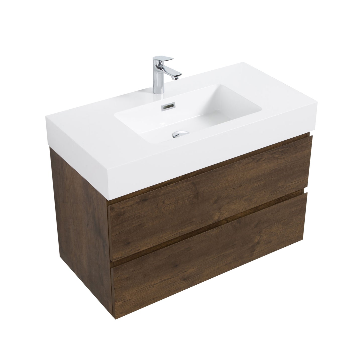 36" Floating Walnut Vanity with Sink