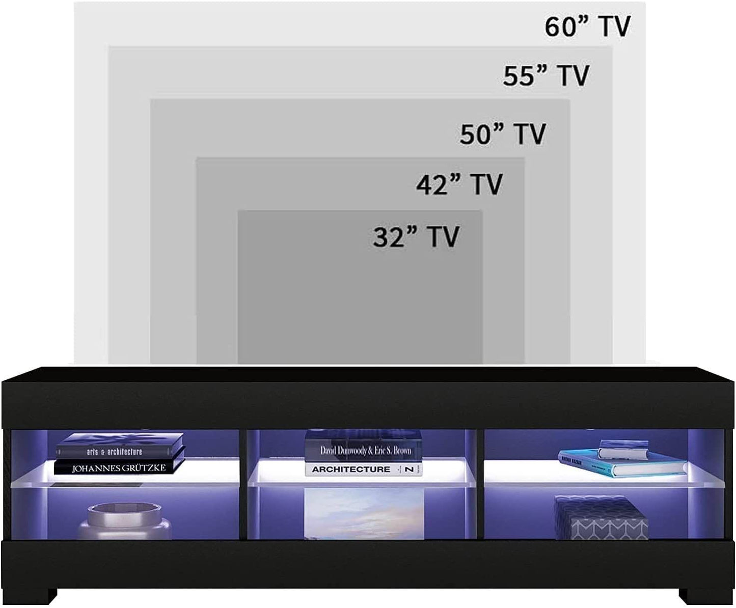 LED TV Stand Up to 60" High Gloss Entertainment Center