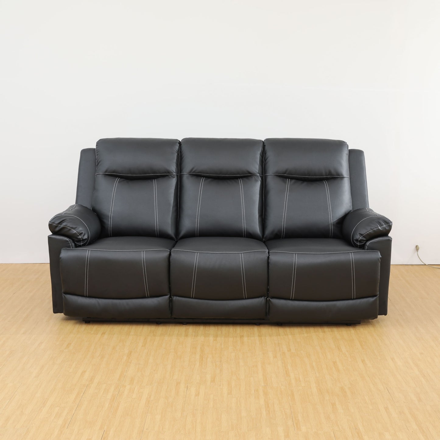 modern faux leather 3 seater sofa