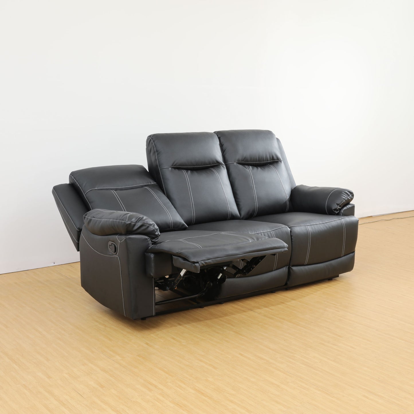modern faux leather 3 seater sofa