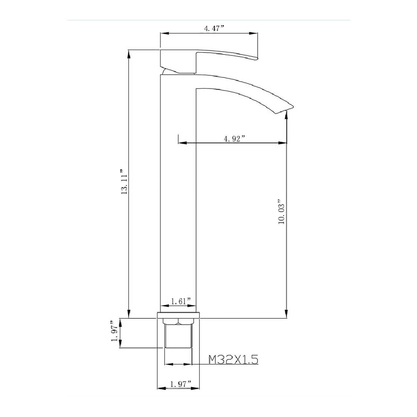 Single Hole Brass Faucet