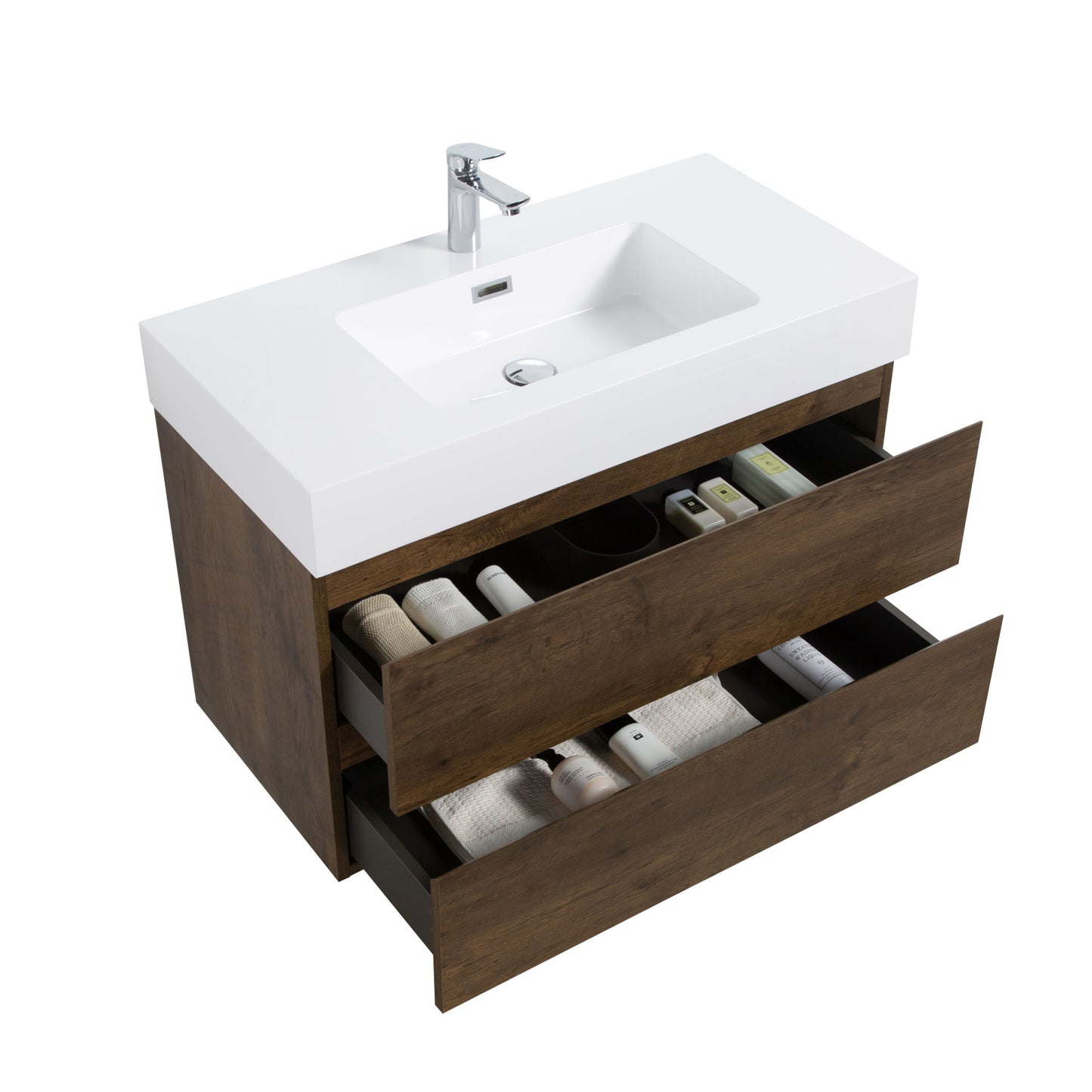 36" Floating Walnut Vanity with Sink