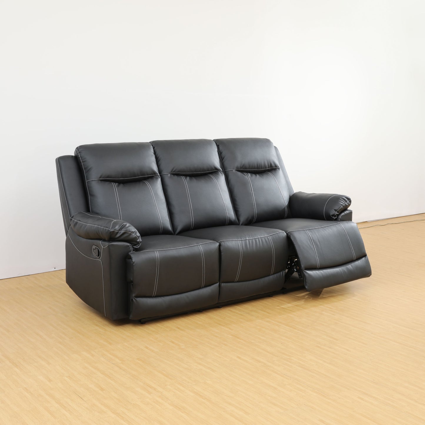 modern faux leather 3 seater sofa