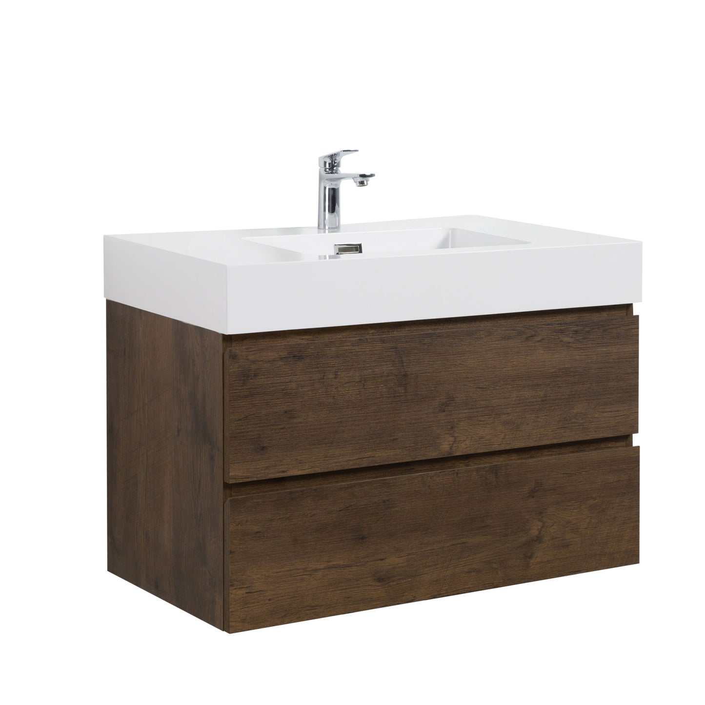 36" Floating Walnut Vanity with Sink