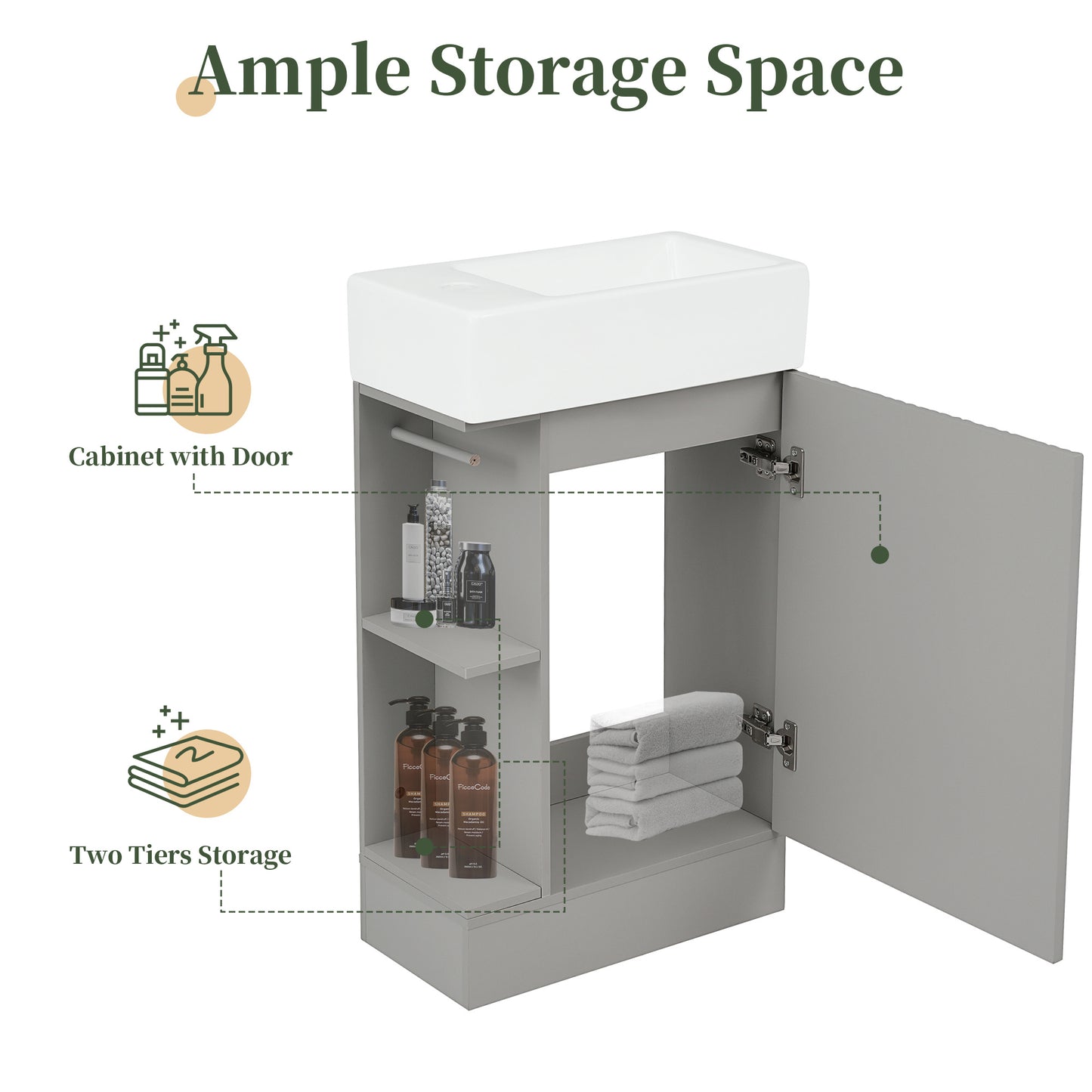 18.6\\\" Luxurious Vanity with storage
