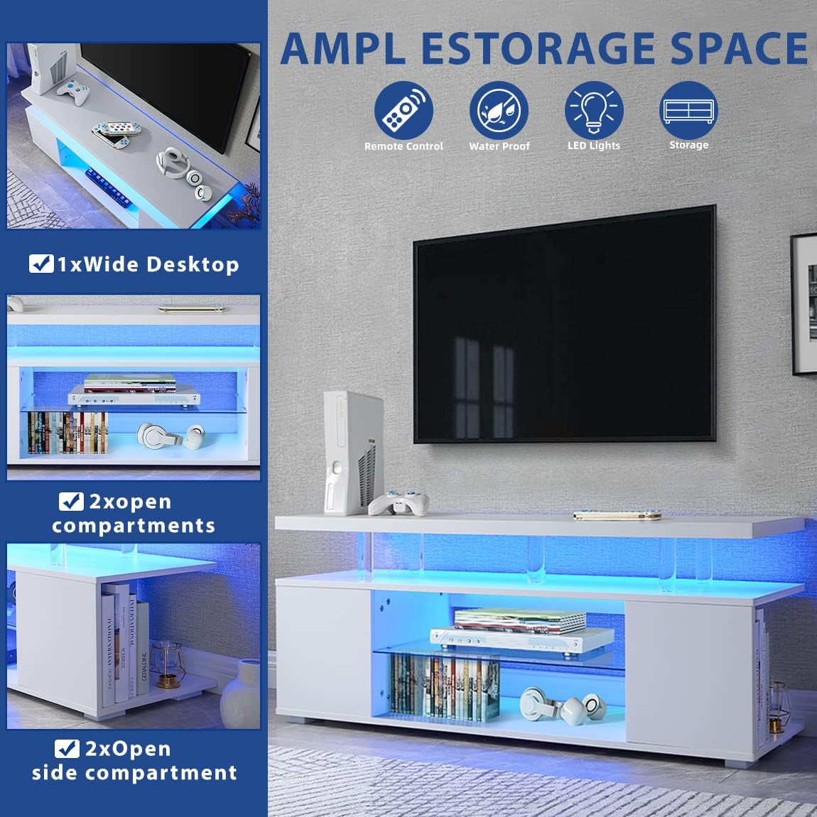 TV Stand for 70 Inch TV LED Entertainment