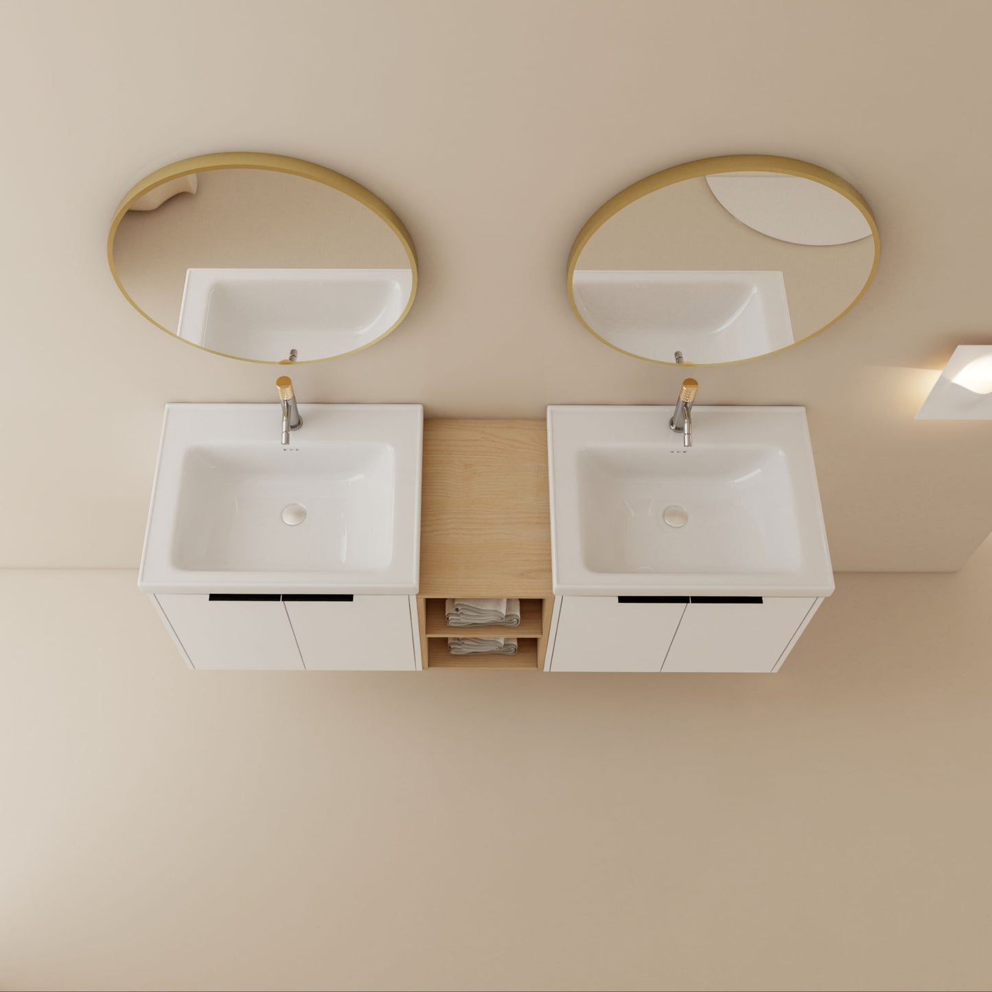60" Double Sink Exquisite Wall mount Vanity
