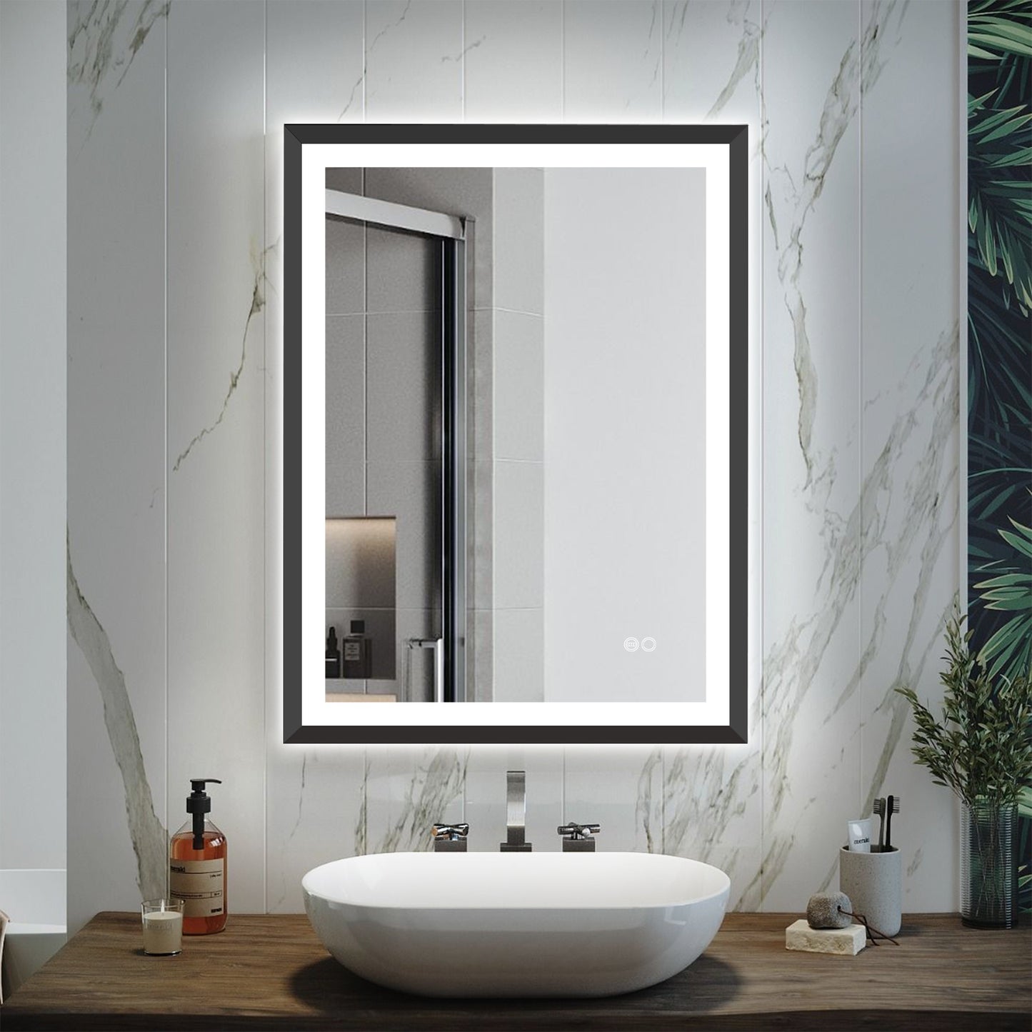 4 Size LED Bathroom Mirror; Backlit and Frontlit