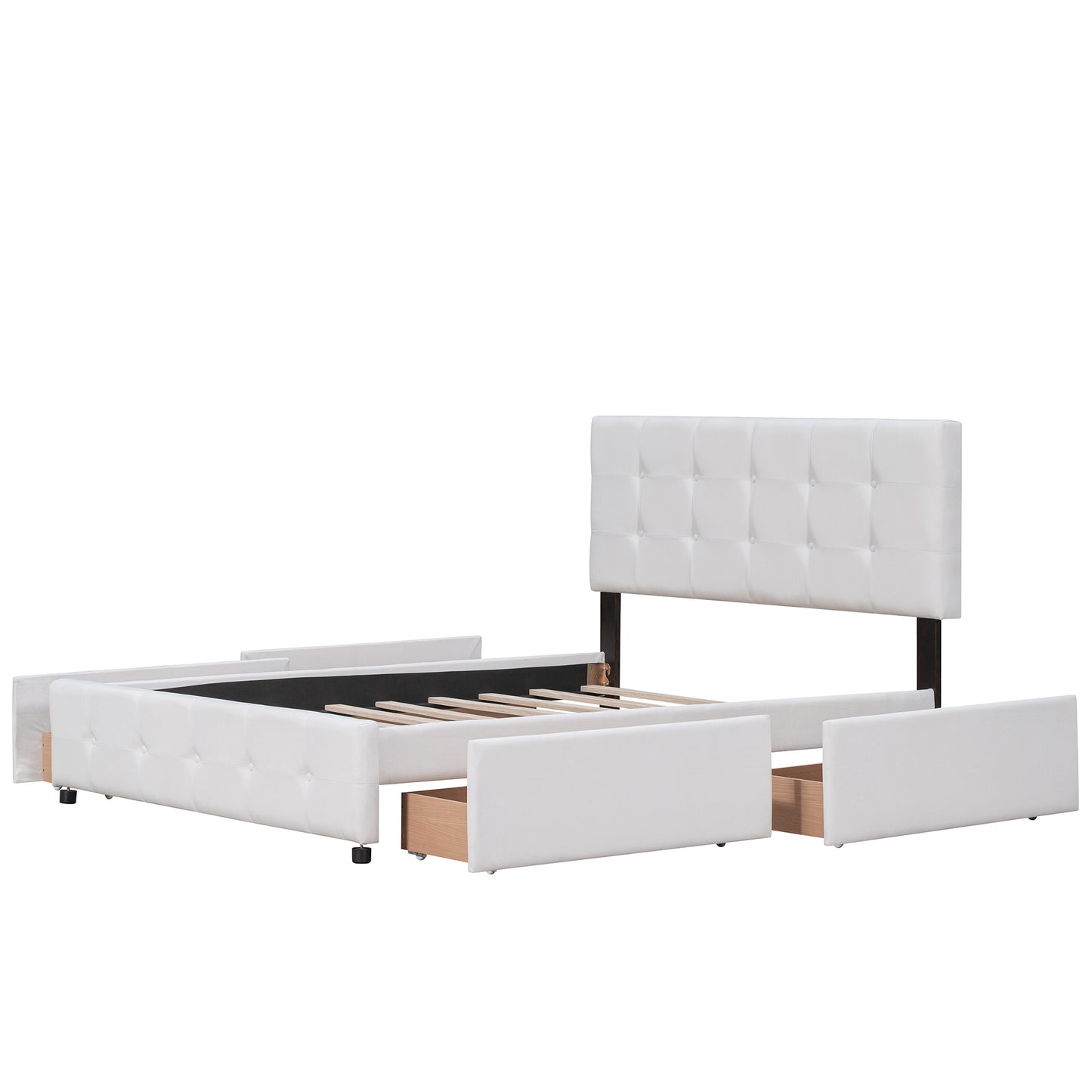 Classic Headboard and 4 Drawers; Queen Size