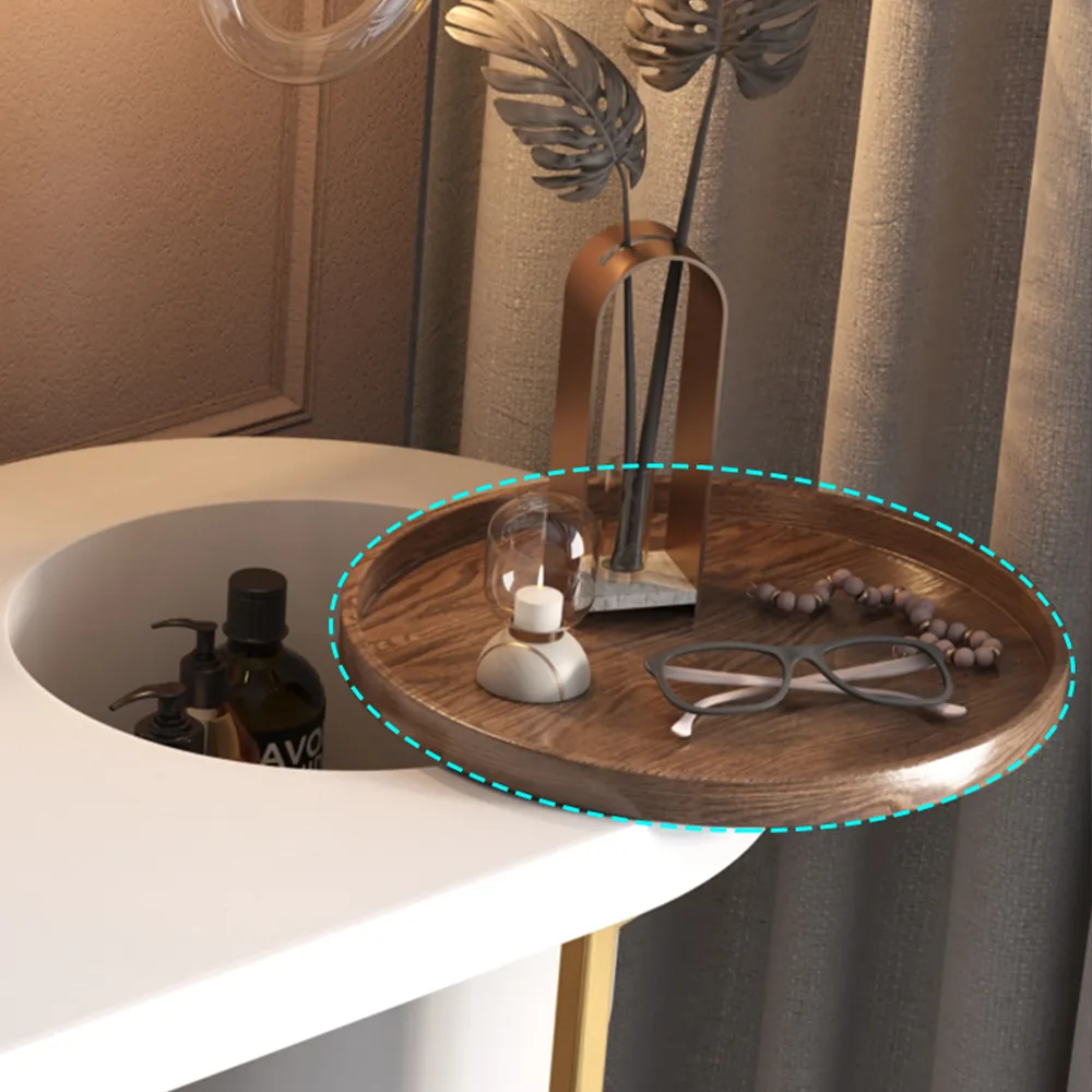 Modern Makeup Vanity Table With LED Lighted Mirror