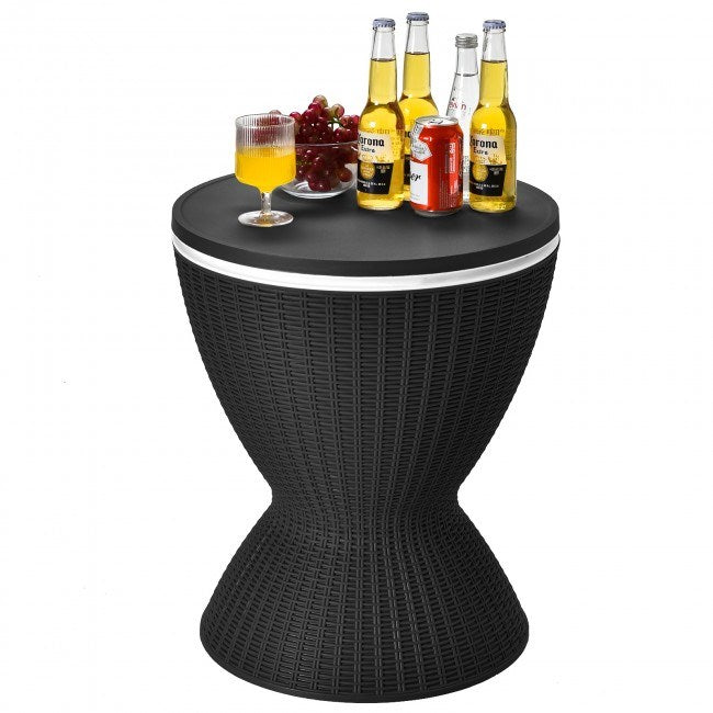3 in 1 8 Gallon Rattan Cooler Bar Table