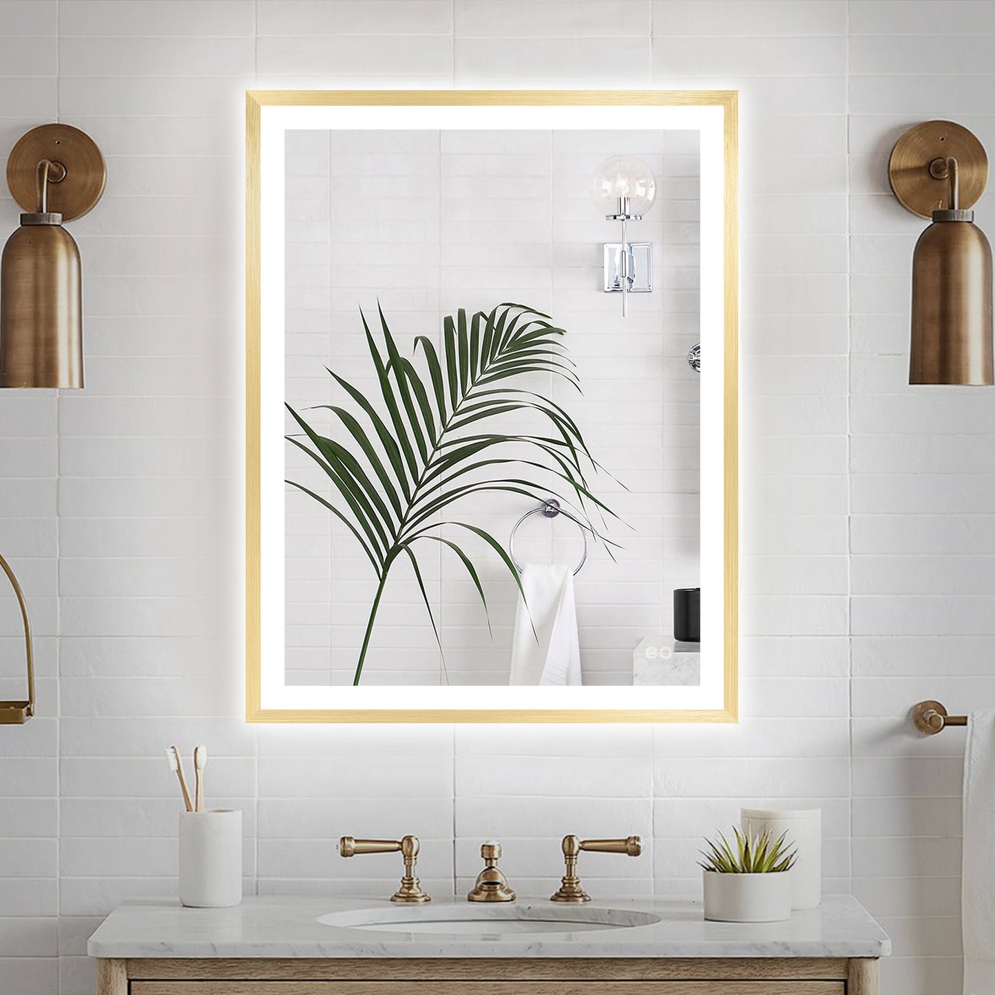 4 Size LED Bathroom Mirror; Backlit and Frontlit