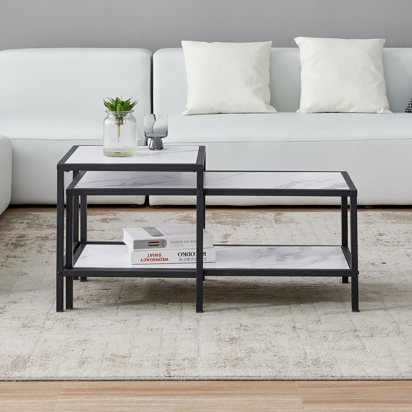 Modern Nesting coffee table Square and rectangle