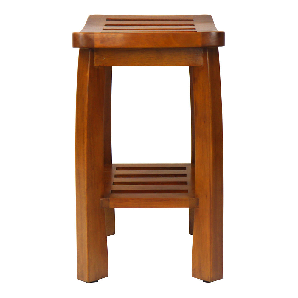 Oceanstar Wood Shower Bench with Storage Shelf