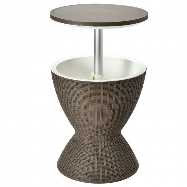 3 in 1 8 Gallon Rattan Cooler Bar Table
