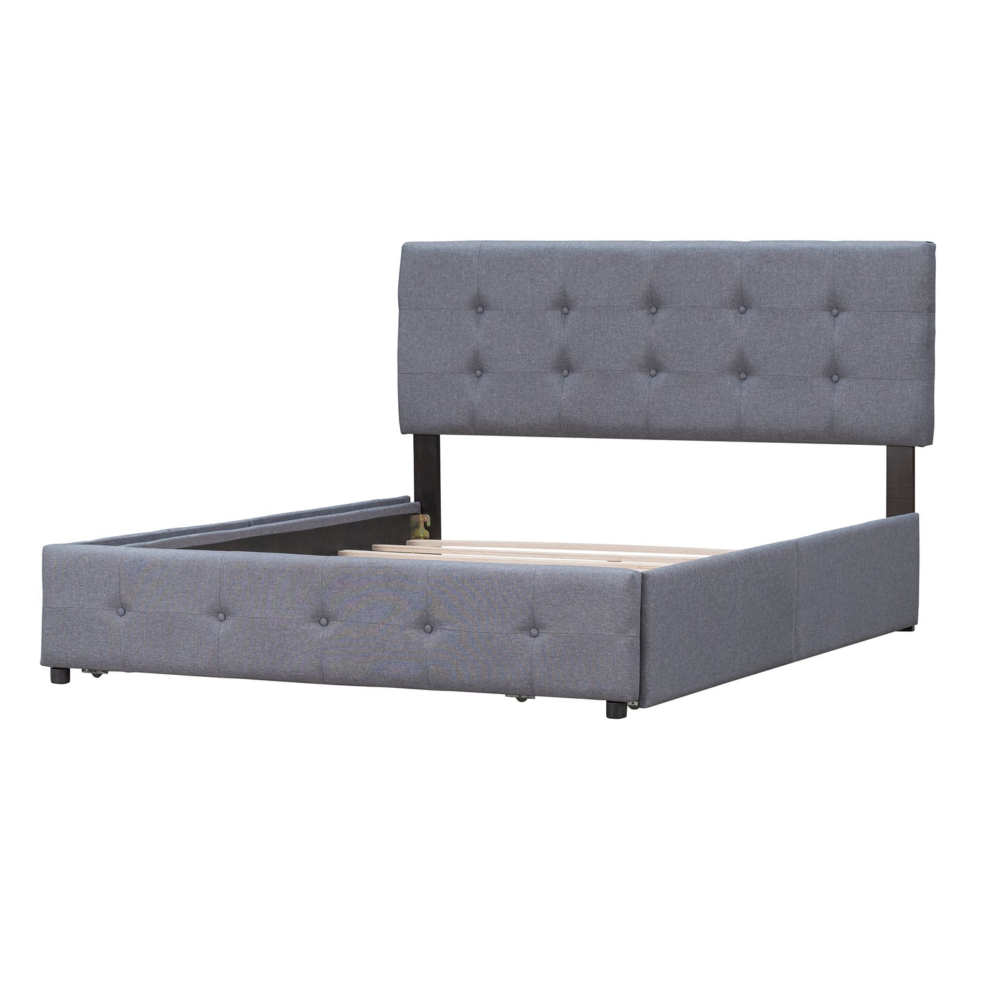 Classic Headboard and 4 Drawers; Queen Size