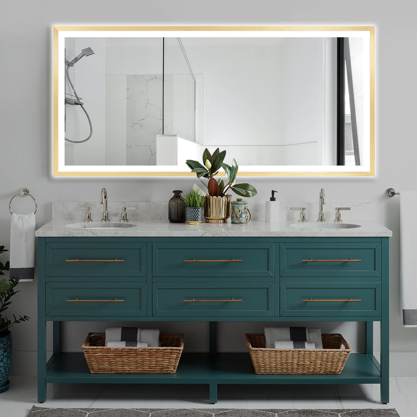 4 Size LED Bathroom Mirror; Backlit and Frontlit