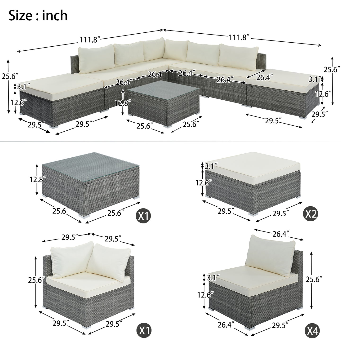 royalty sofa 8-Pieces Furniture Sets