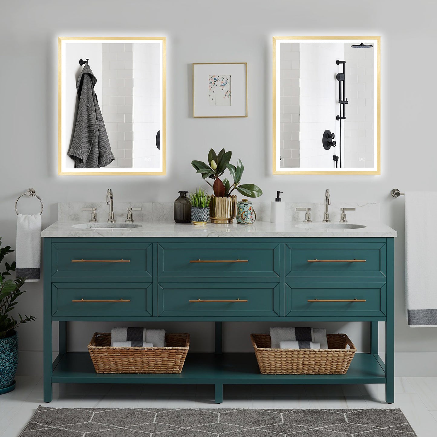 4 Size LED Bathroom Mirror; Backlit and Frontlit