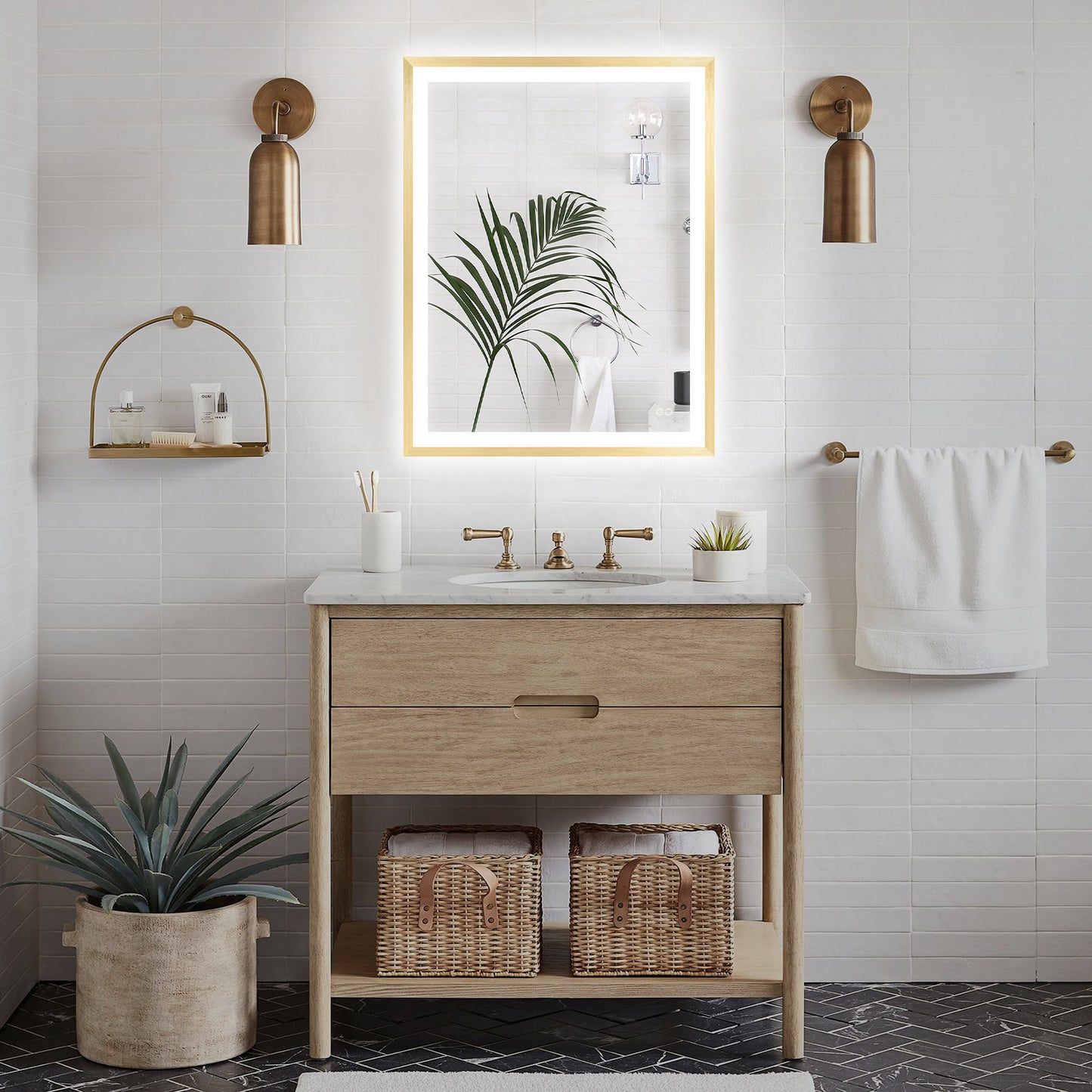 4 Size LED Bathroom Mirror; Backlit and Frontlit
