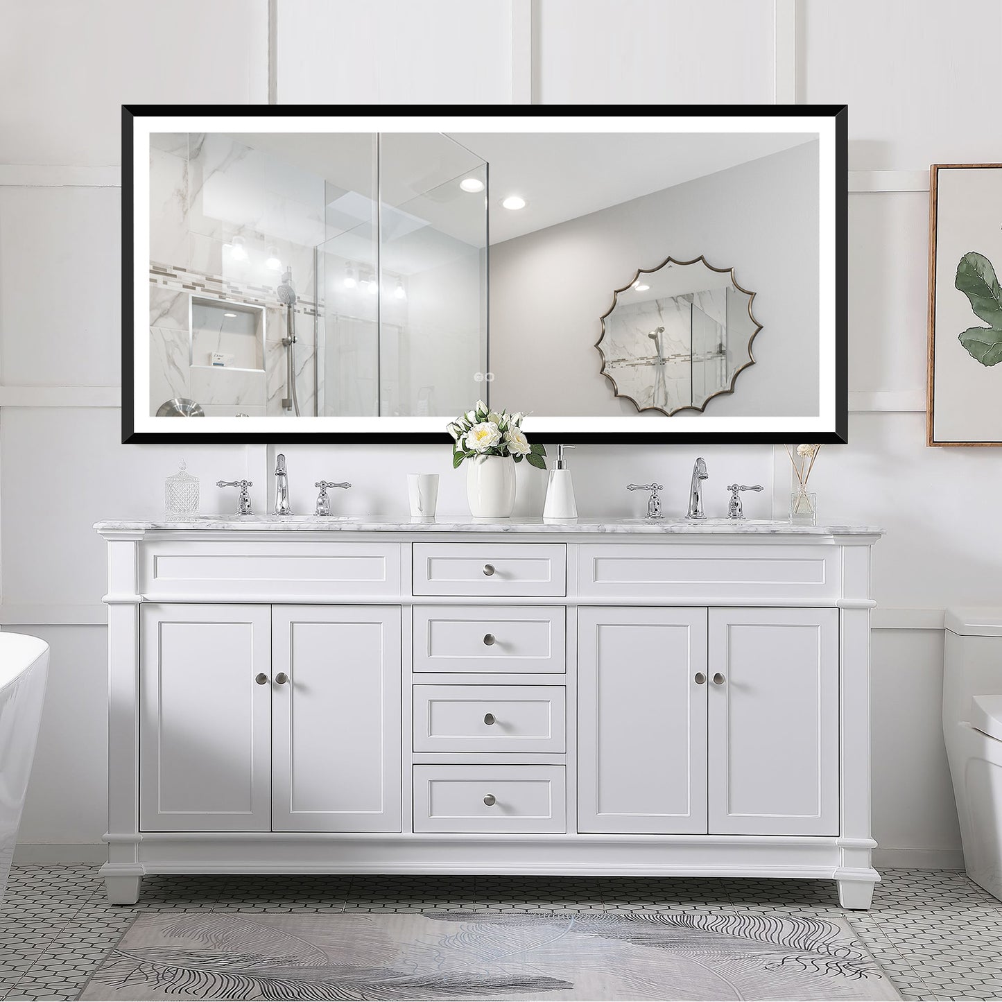 4 Size LED Bathroom Mirror; Backlit and Frontlit