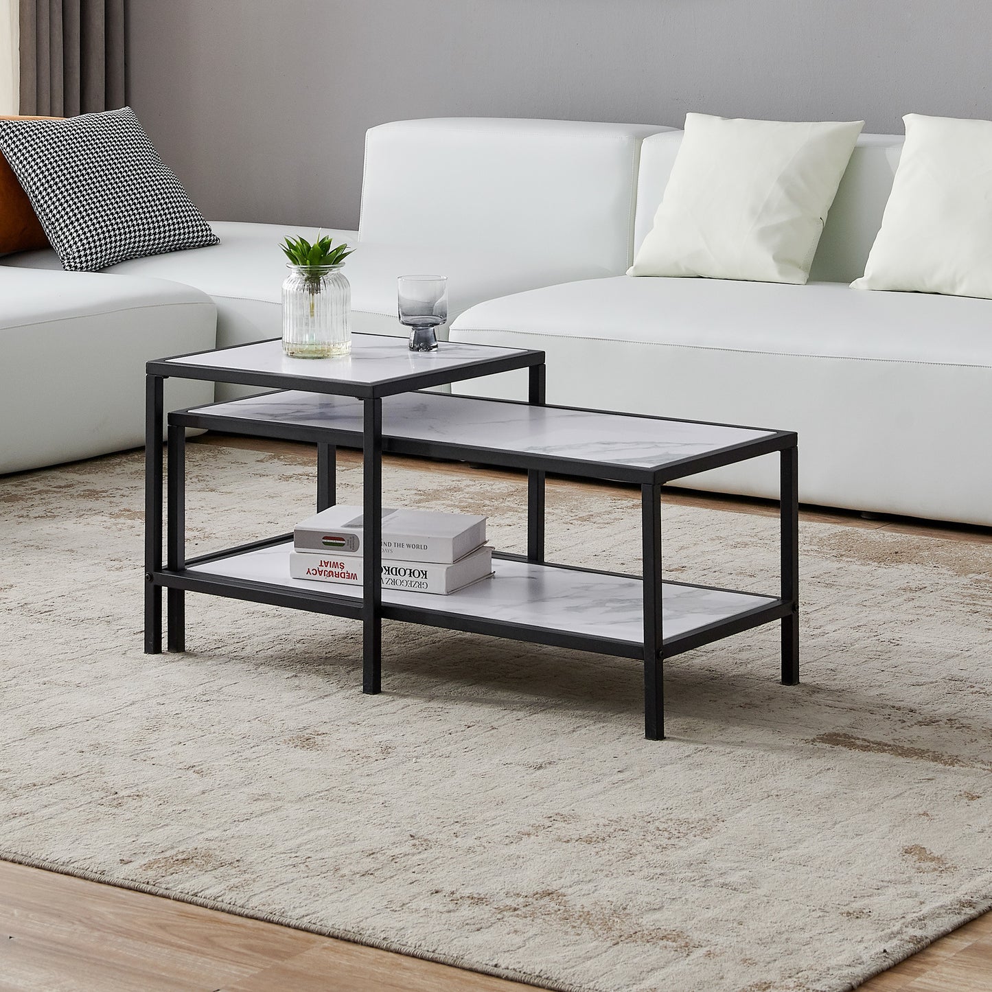 Modern Nesting coffee table Square and rectangle