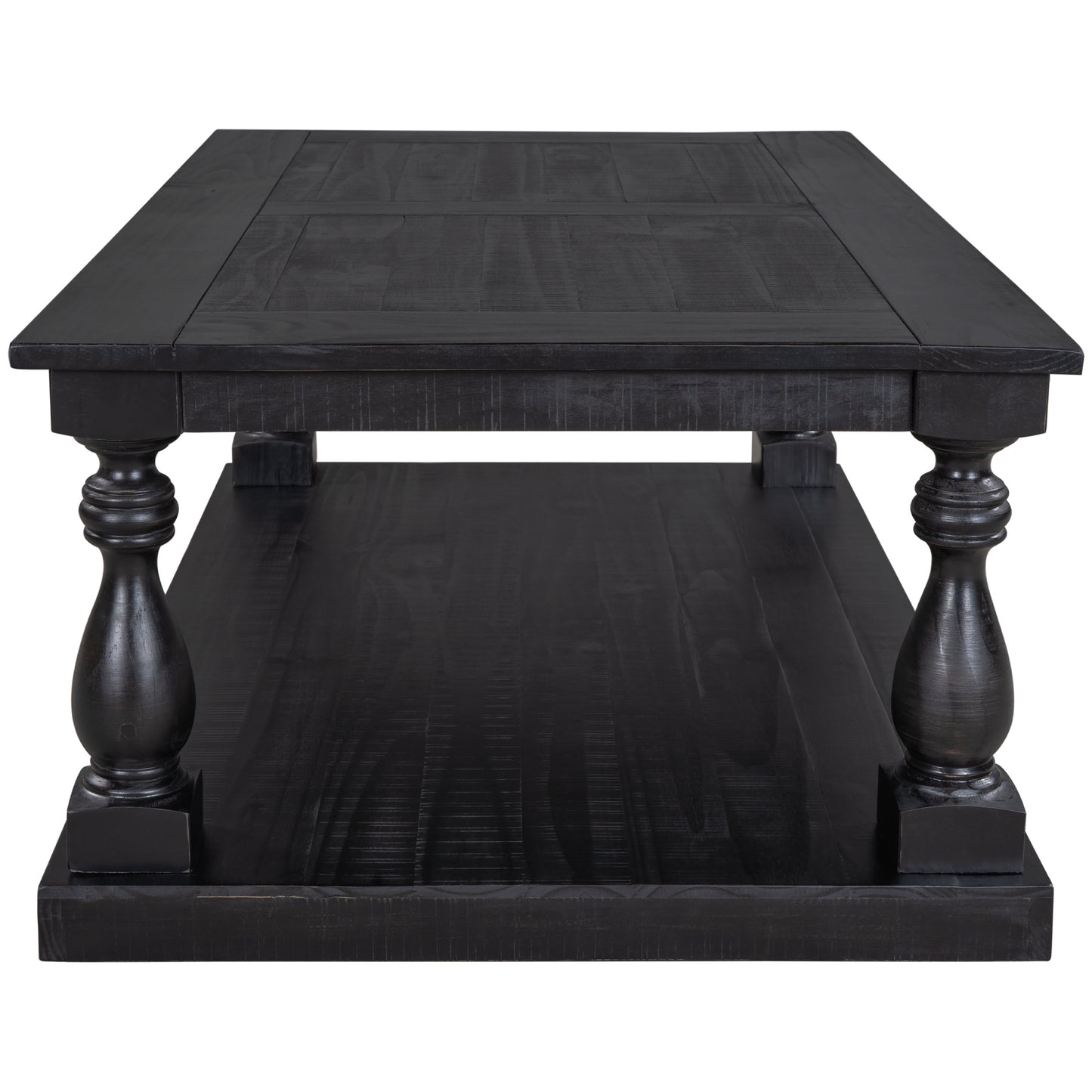 Rustic Floor Shelf Coffee Table with Storage