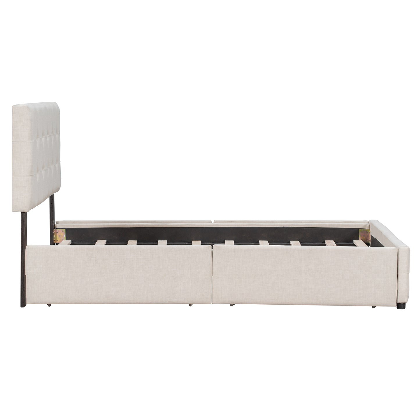 Classic Headboard and 4 Drawers; Queen Size