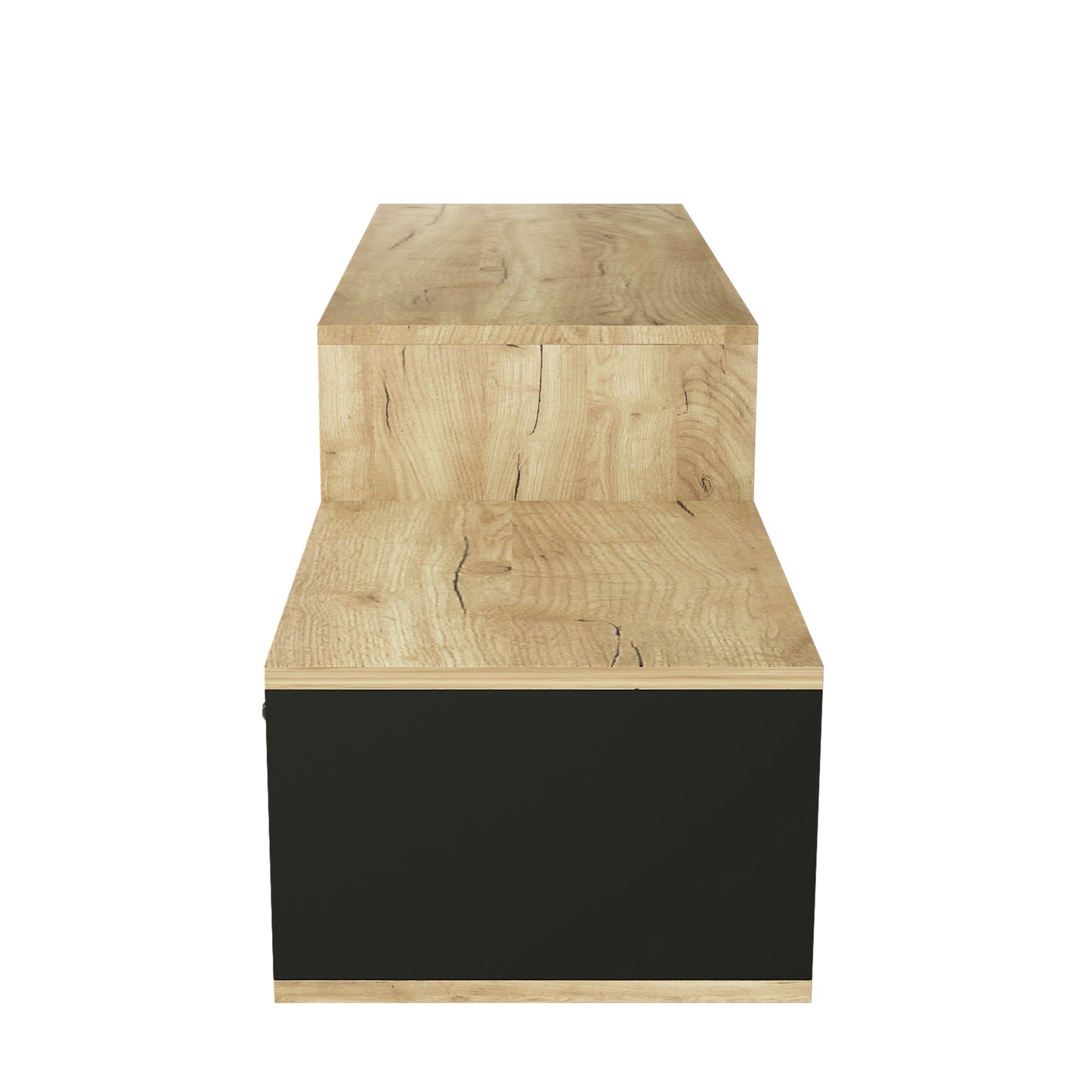 wood grain and black  TV Cabinet