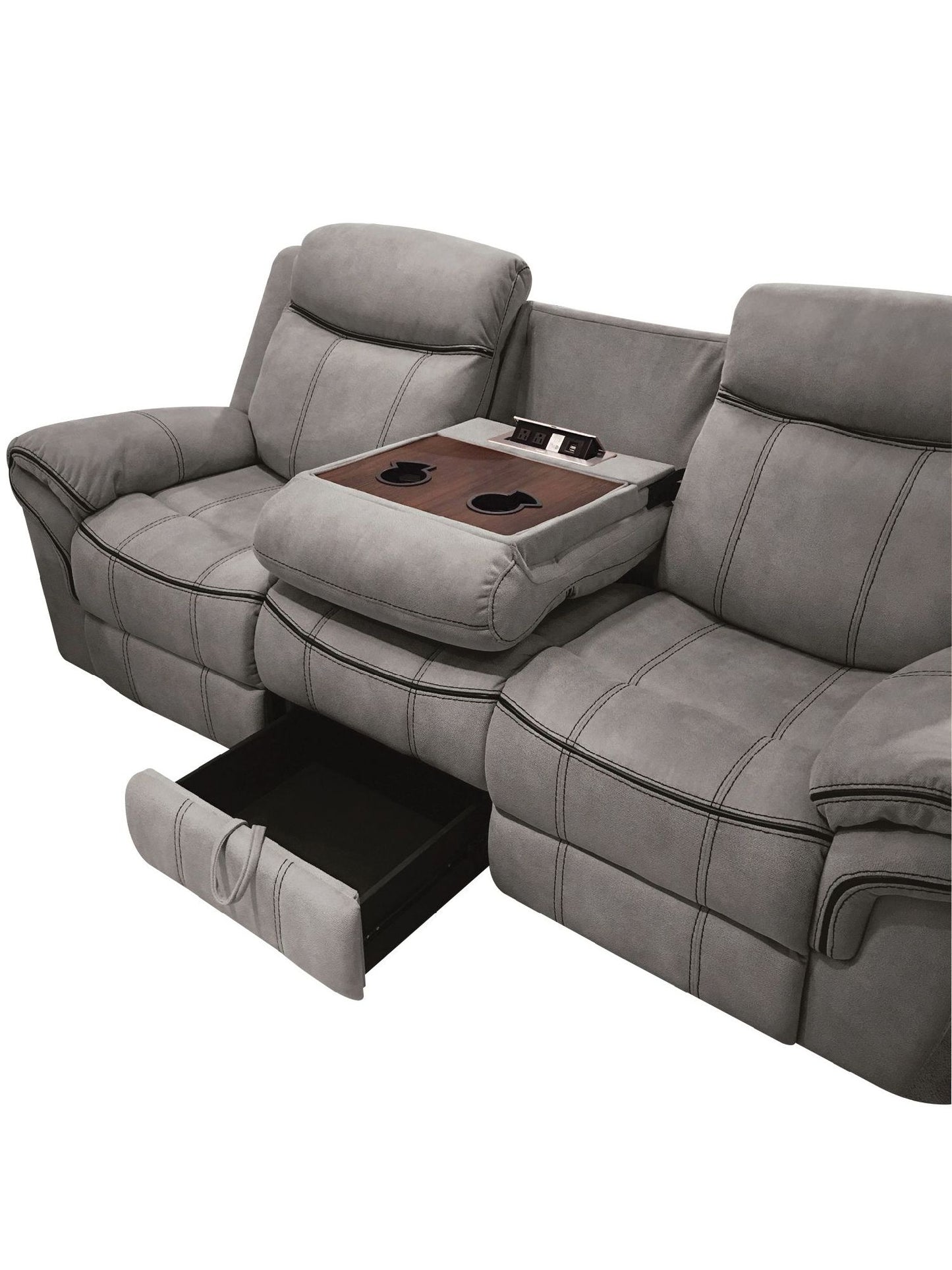 Zubaida Sofa (Glider & Motion); 2-Tone Gray Velvet